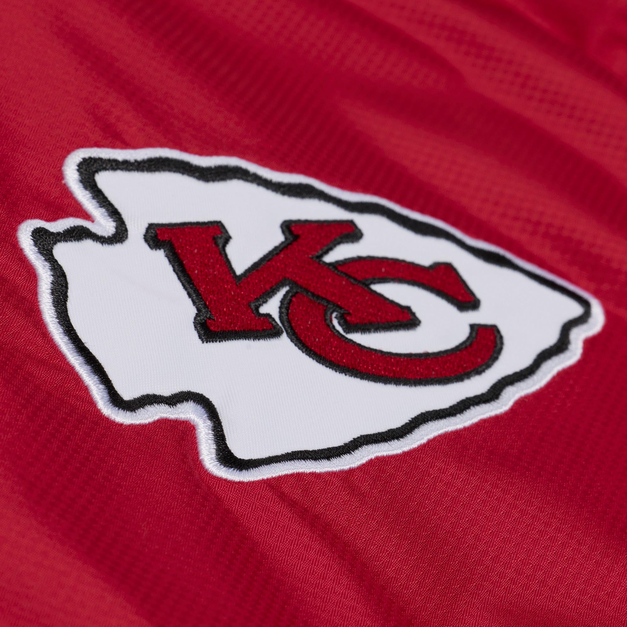 Coupe-vent Mitchell & Ness rouge et noir à carreaux triples des Kansas City Chiefs pour homme, fermeture éclair au quart