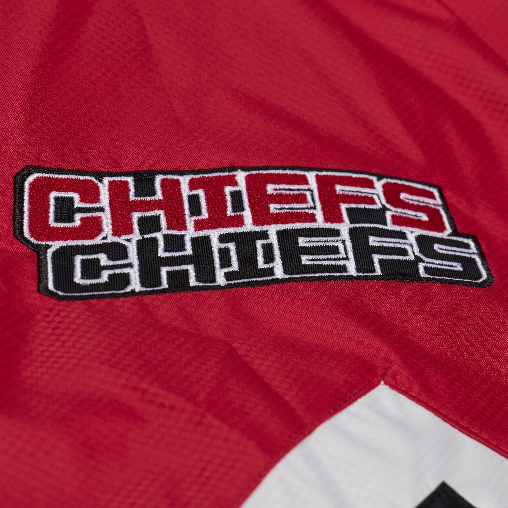 Coupe-vent Mitchell & Ness rouge et noir à carreaux triples des Kansas City Chiefs pour homme, fermeture éclair au quart