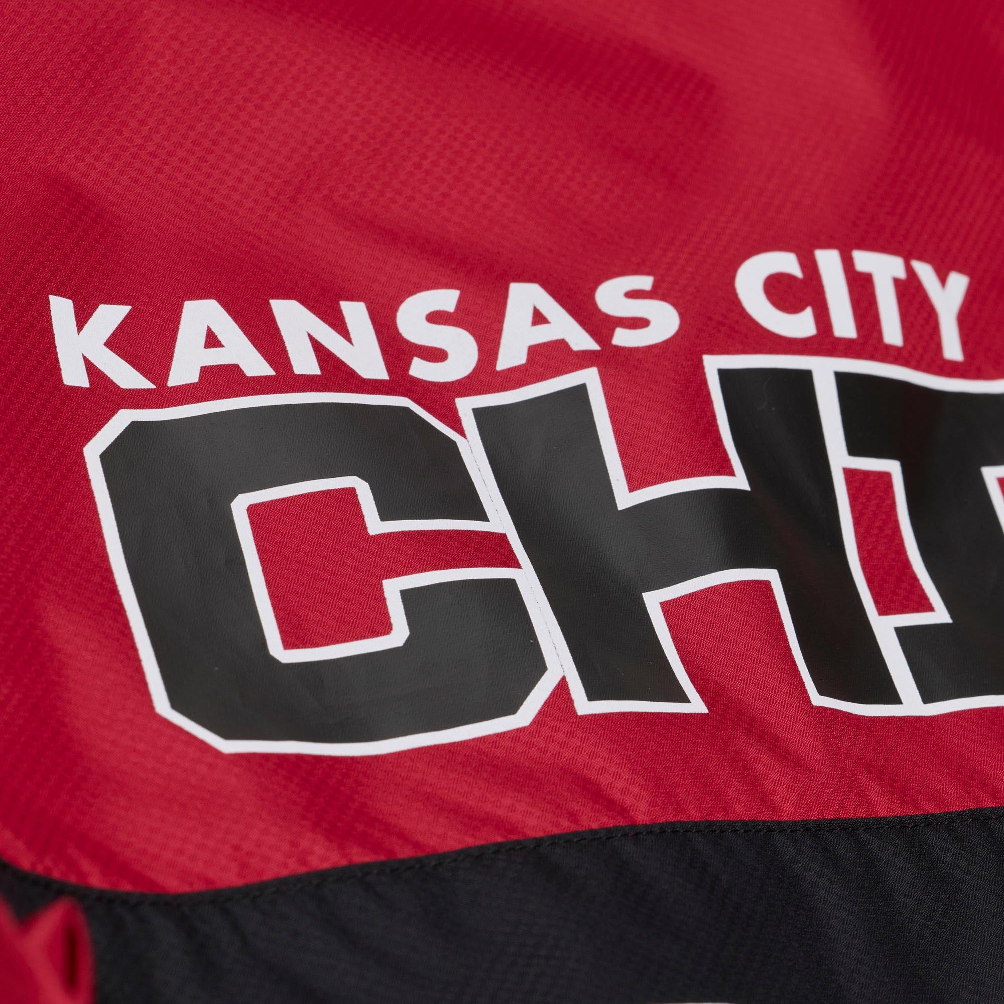 Coupe-vent Mitchell & Ness rouge et noir à carreaux triples des Kansas City Chiefs pour homme, fermeture éclair au quart