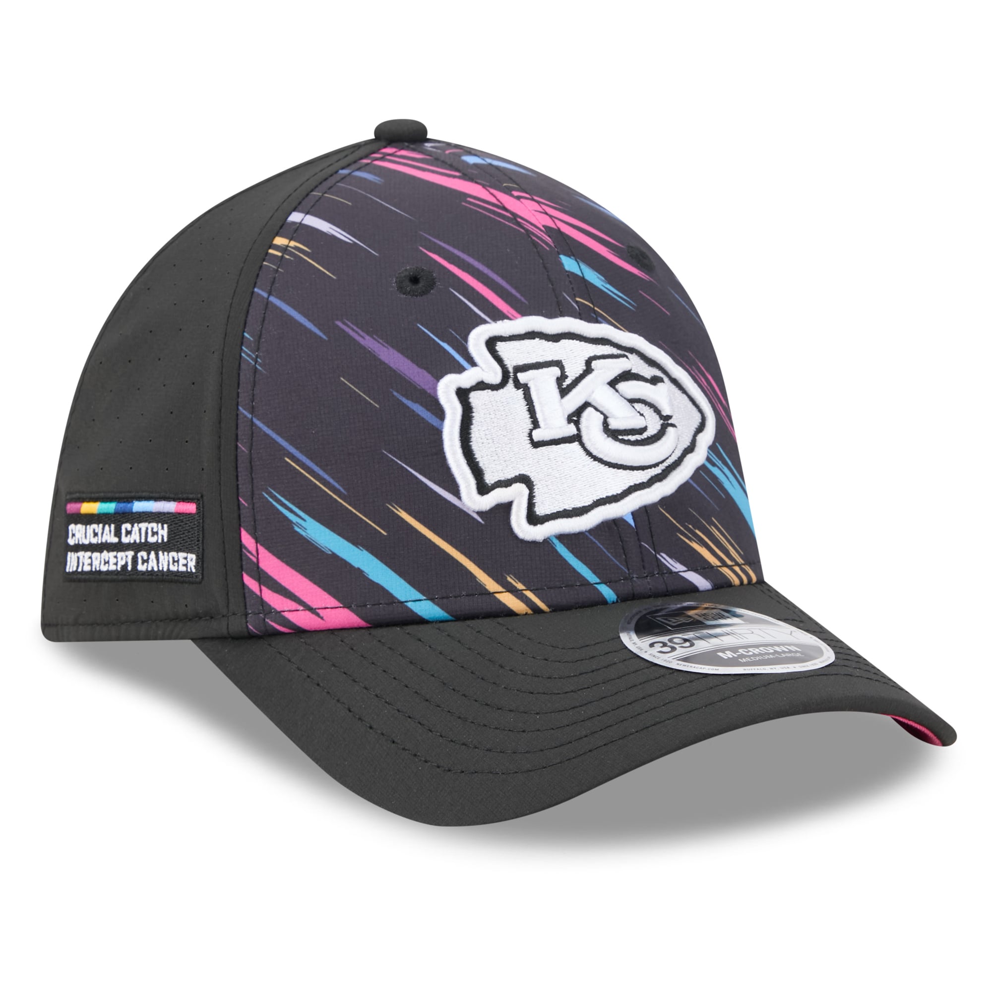 Men's New Era Black Kansas City Chiefs 2026 NFL Crucial Catch 39THIRTY M-Crown Stretch Hat