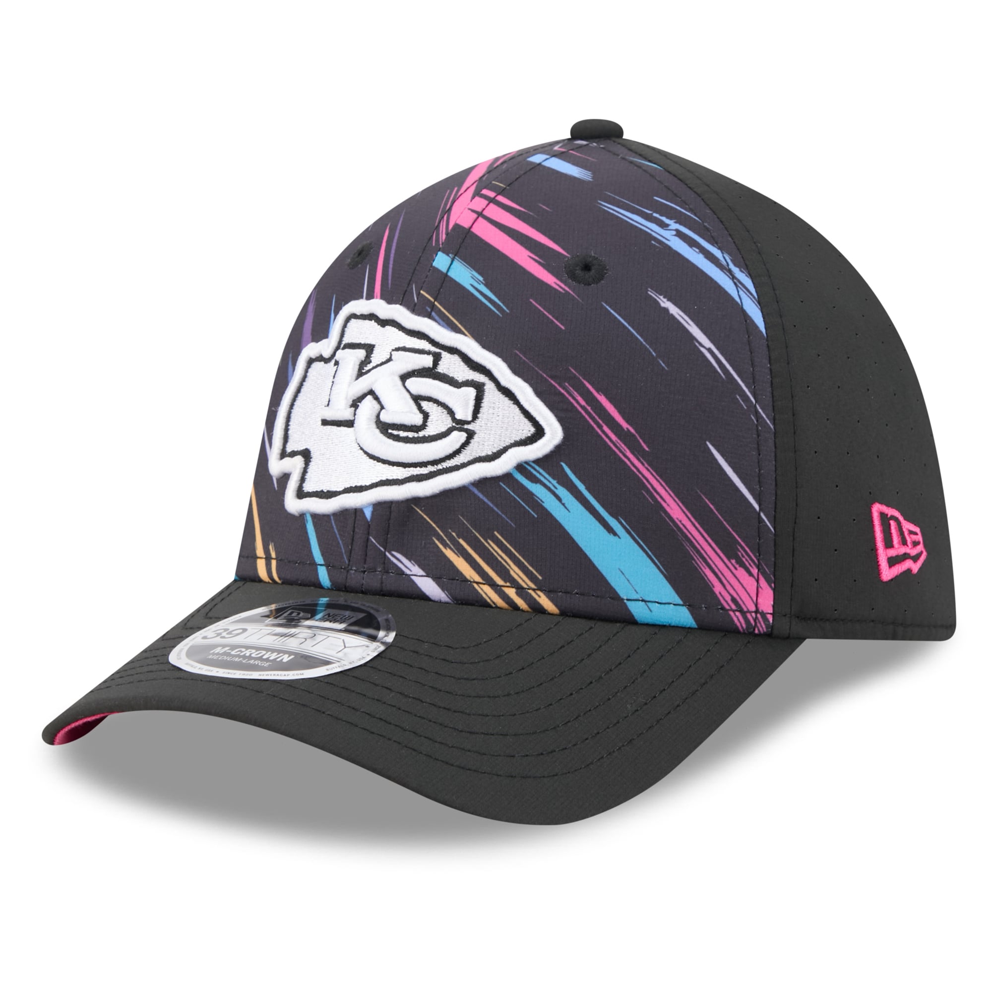 Men's New Era Black Kansas City Chiefs 2026 NFL Crucial Catch 39THIRTY M-Crown Stretch Hat