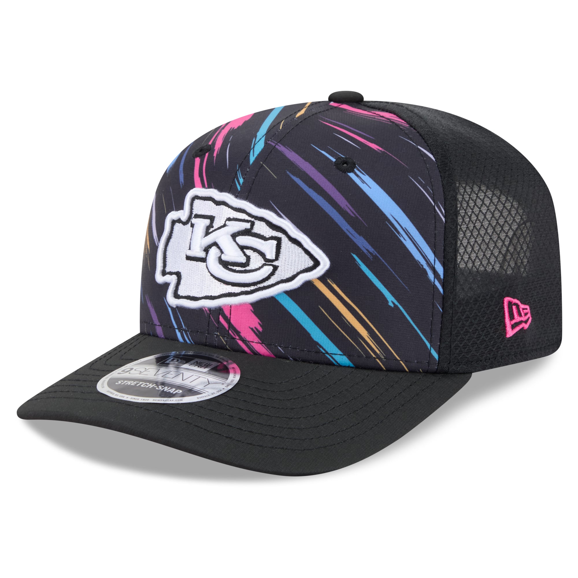 Men's New Era Black Kansas City Chiefs 2026 NFL Crucial Catch 9SEVENTY Adjustable Trucker Hat
