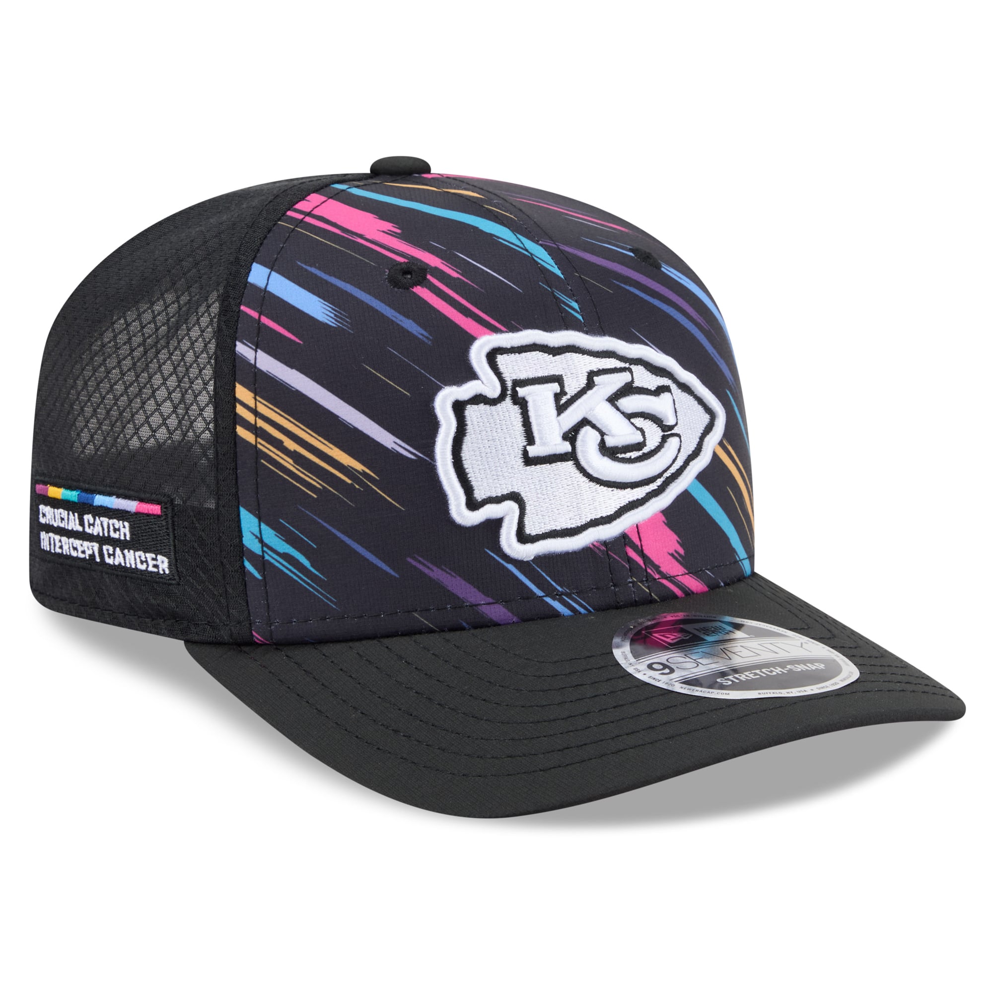 Men's New Era Black Kansas City Chiefs 2026 NFL Crucial Catch 9SEVENTY Adjustable Trucker Hat