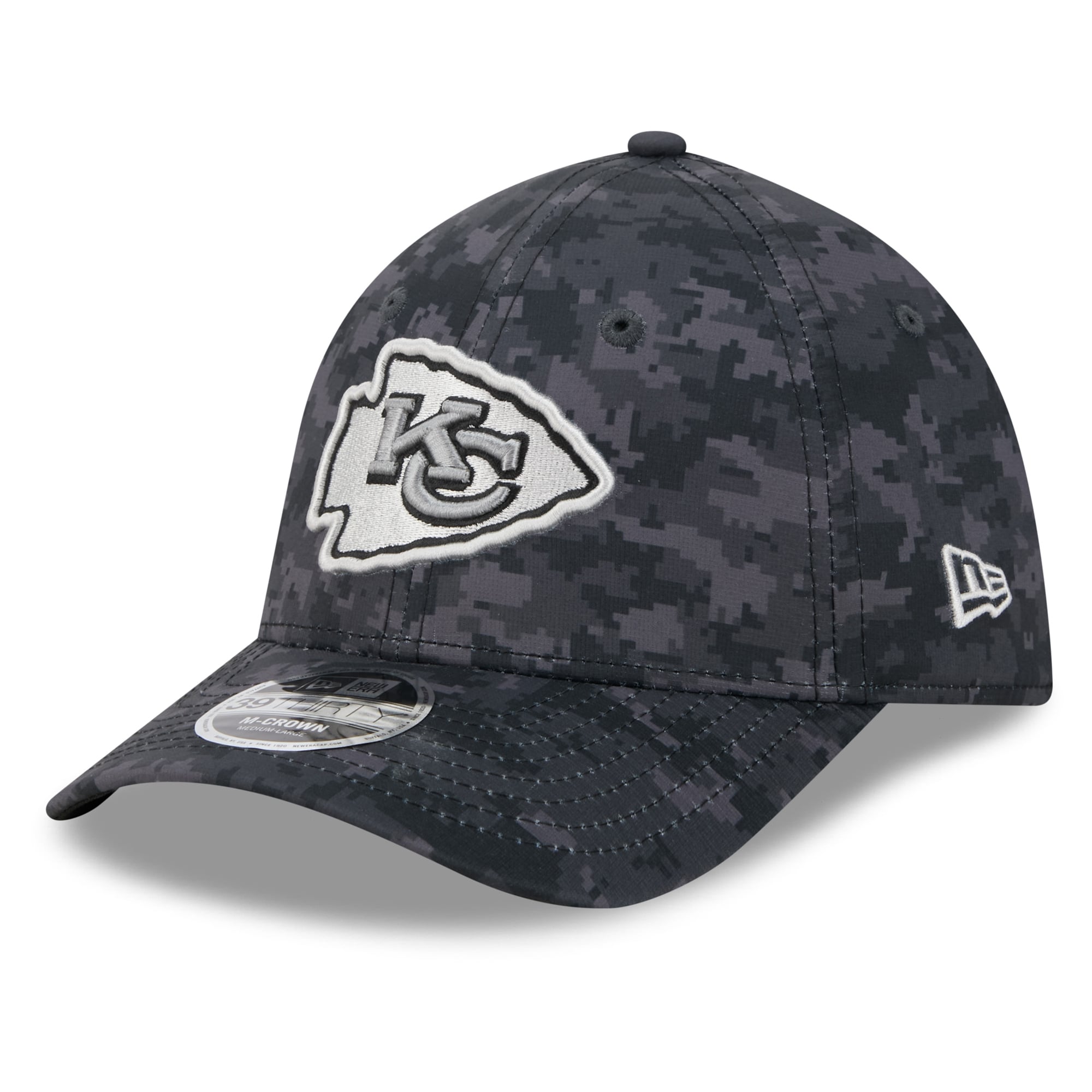 Casquette extensible New Era noire Kansas City Chiefs 2026 Salute To Service 39THIRTY M-Crown pour homme