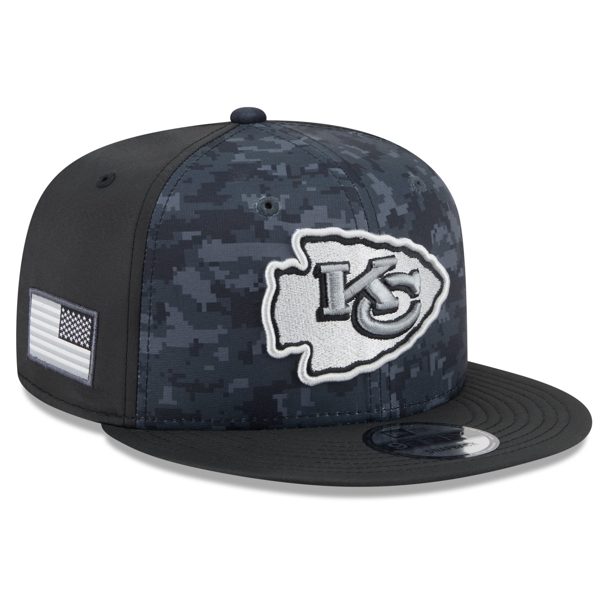 Casquette snapback New Era noire Kansas City Chiefs 2026 Salute To Service 9FIFTY pour homme