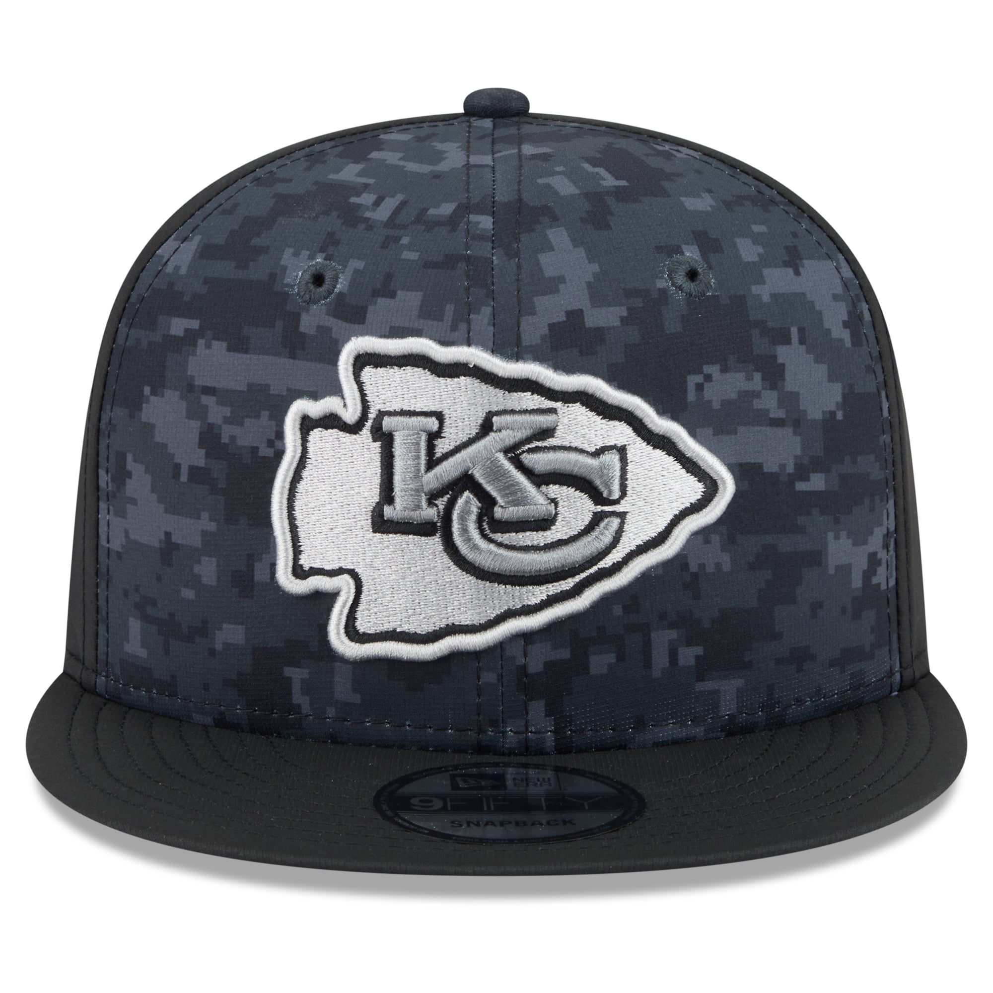 Casquette snapback New Era noire Kansas City Chiefs 2026 Salute To Service 9FIFTY pour homme