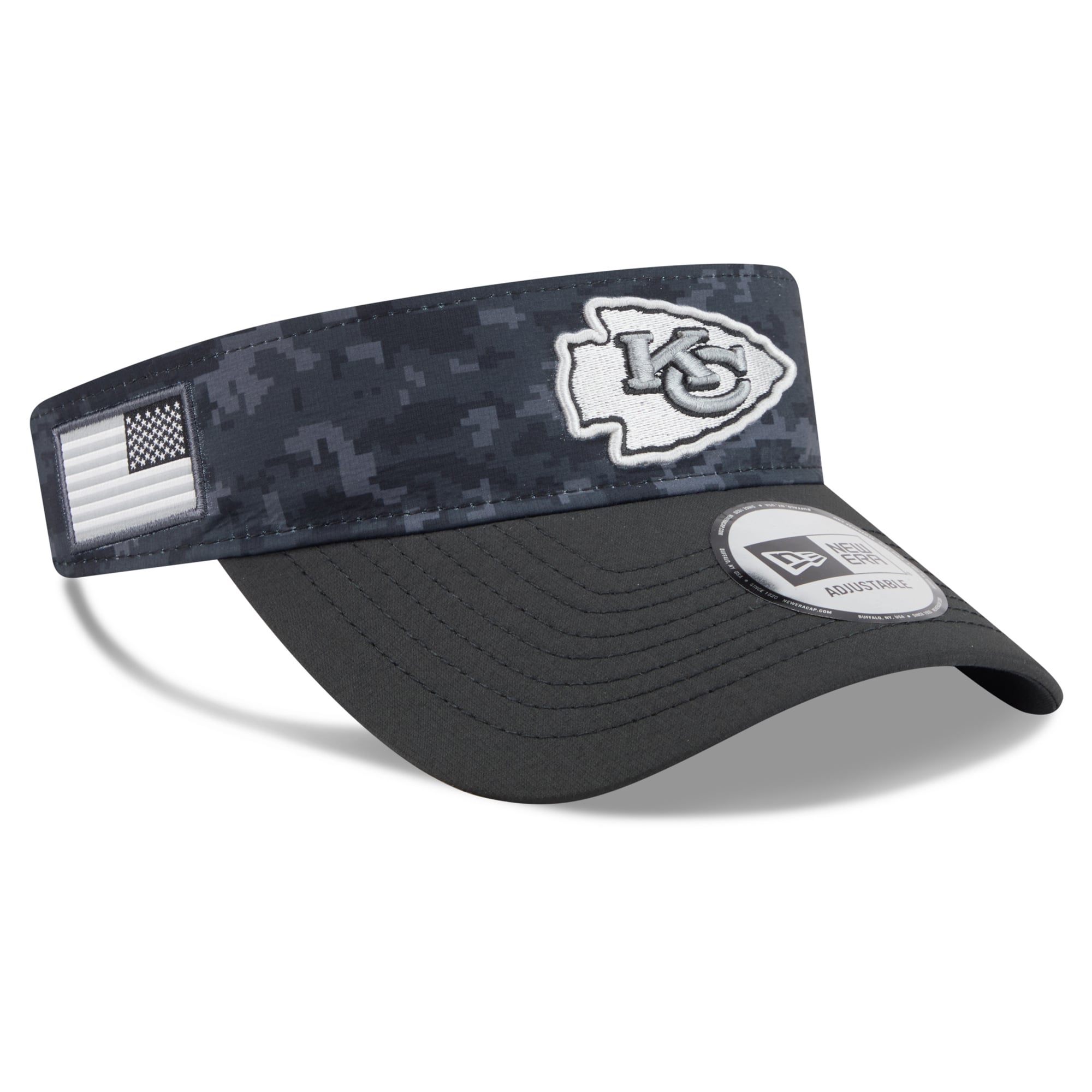 Casquette New Era noire pour homme, Kansas City Chiefs 2026 Salute To Service, visière ajustable