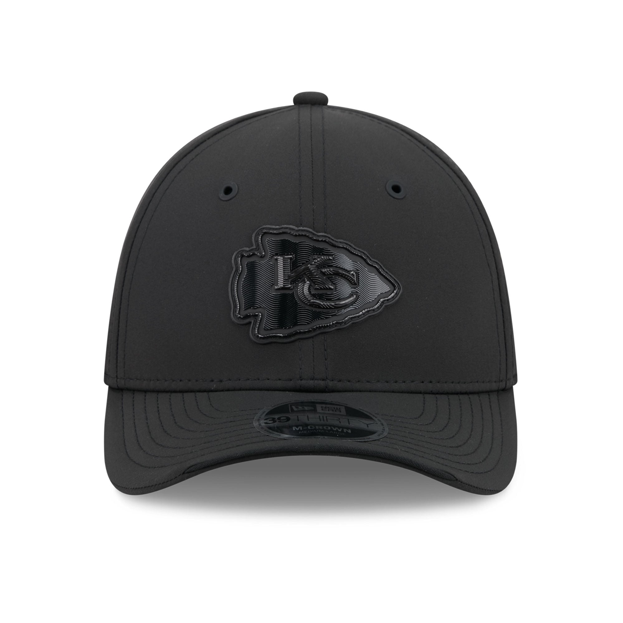 Casquette extensible New Era noire Kansas City Chiefs 2026 Sideline 39THIRTY M-Crown pour homme
