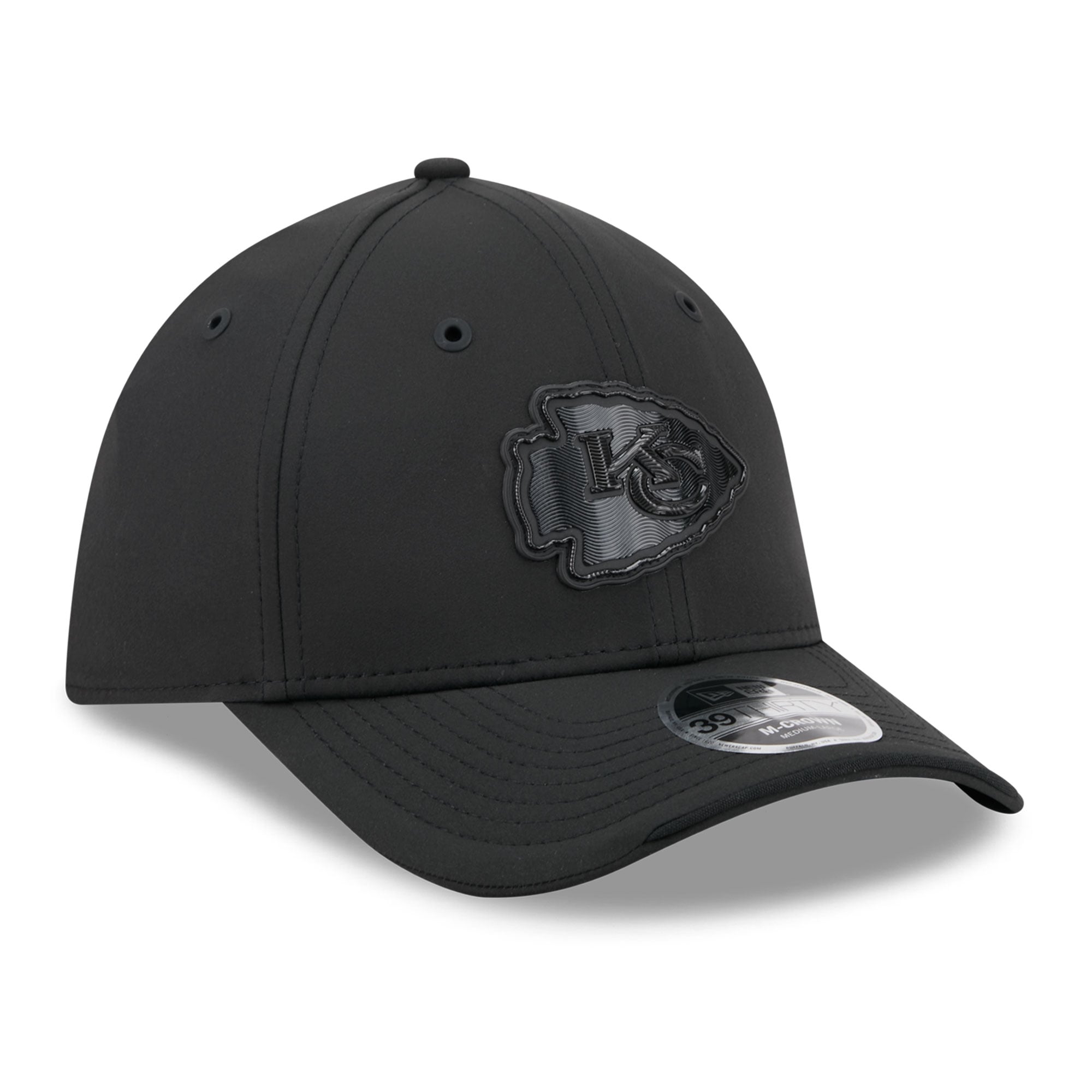Casquette extensible New Era noire Kansas City Chiefs 2026 Sideline 39THIRTY M-Crown pour homme