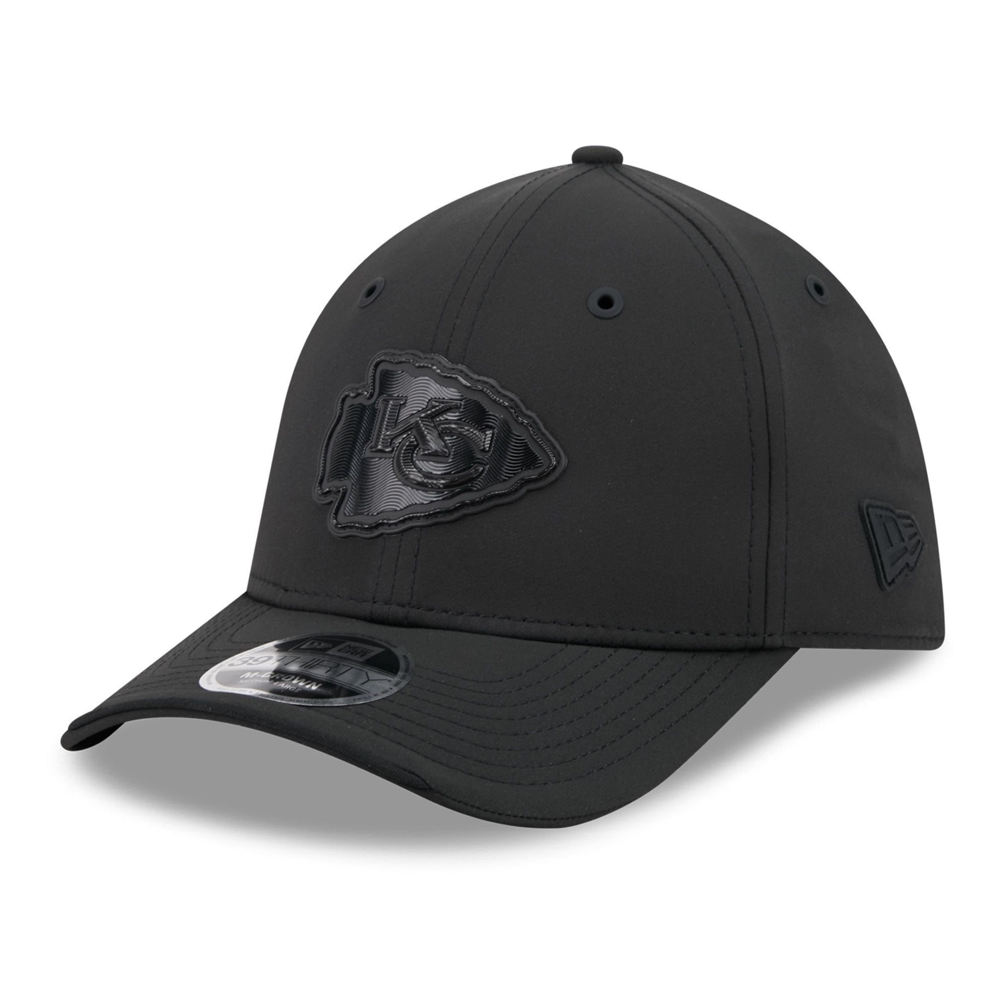 Casquette extensible New Era noire Kansas City Chiefs 2026 Sideline 39THIRTY M-Crown pour homme
