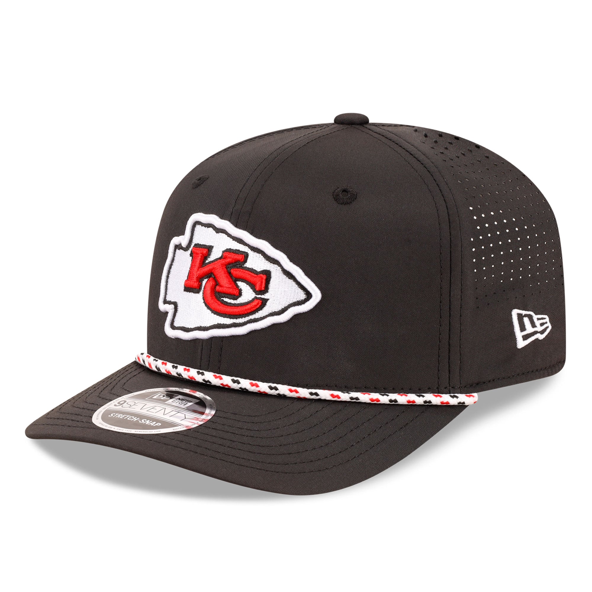Casquette ajustable New Era Kansas City Chiefs 9SEVENTY noire pour homme