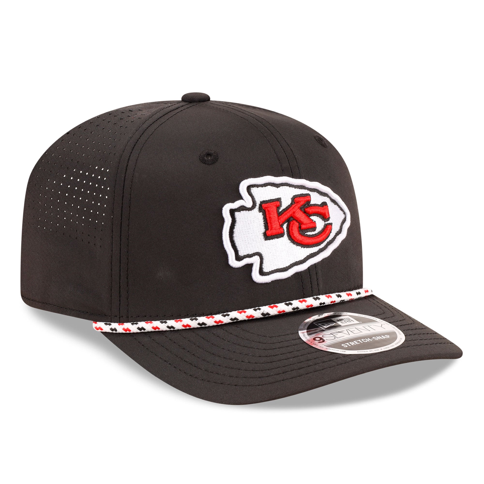 Casquette ajustable New Era Kansas City Chiefs 9SEVENTY noire pour homme