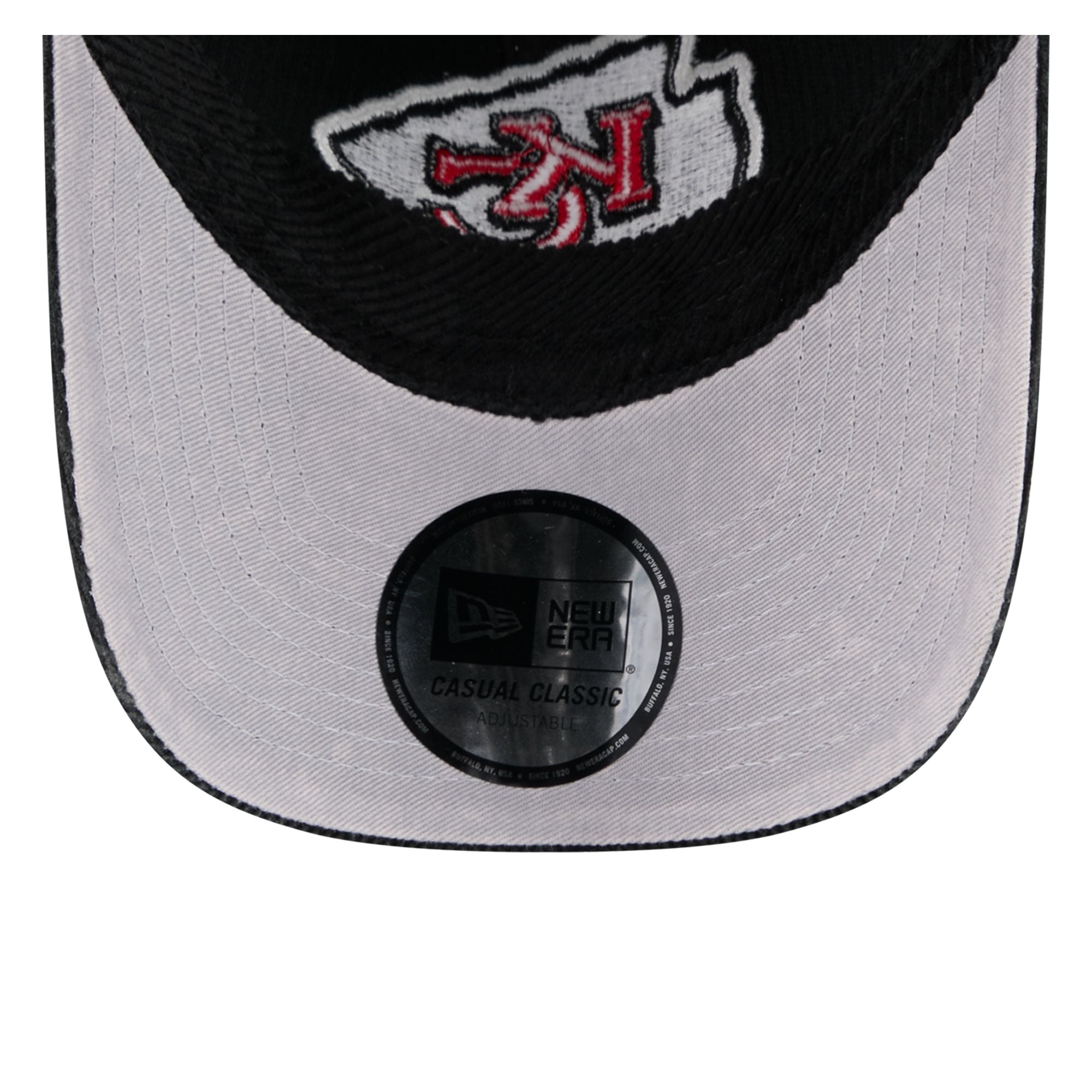 Casquette New Era noire pour homme, Kansas City Chiefs, en velours côtelé, style classique décontracté et ajustable