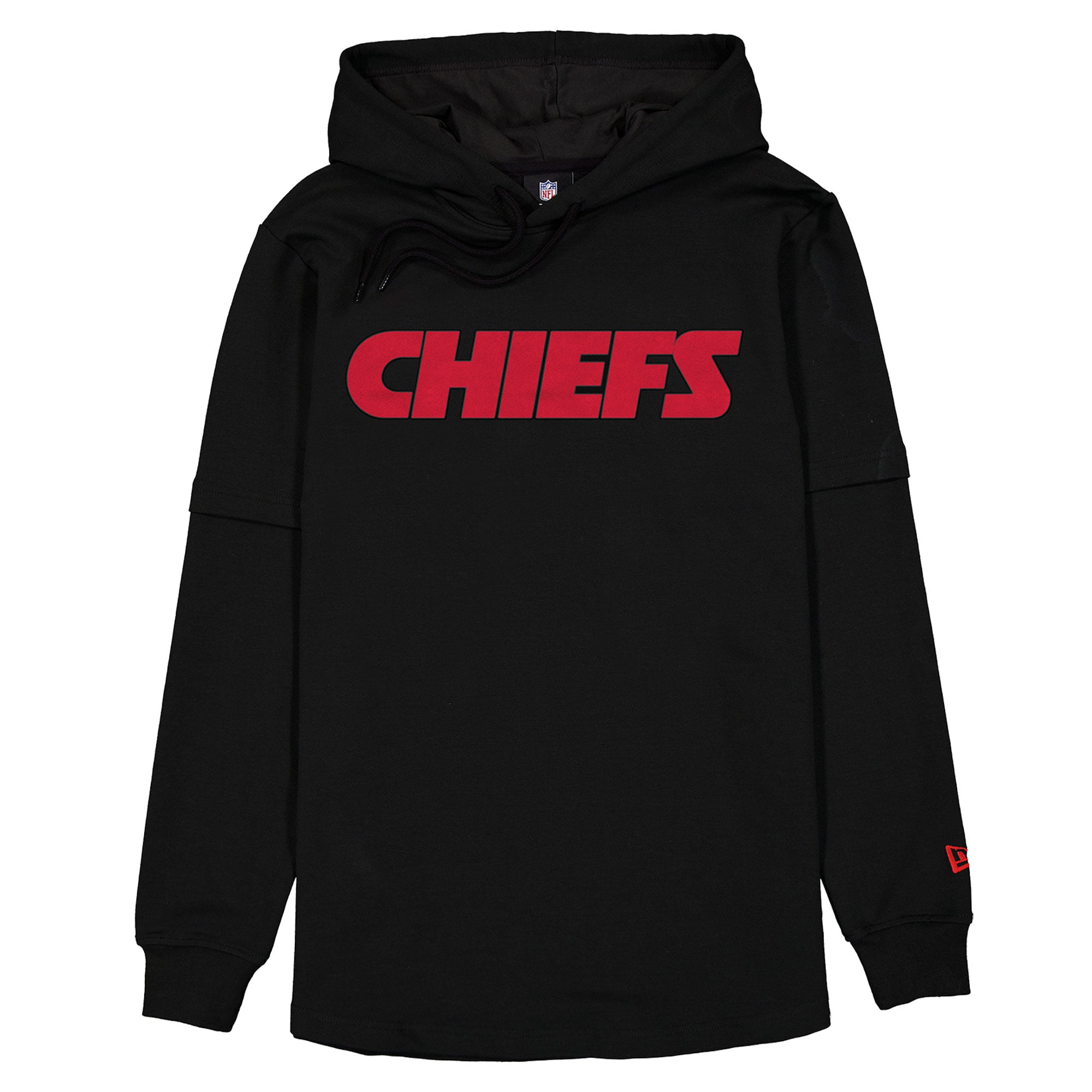 Men's New Era Black Kansas City Chiefs Functional Fandom Twofer Hoodie