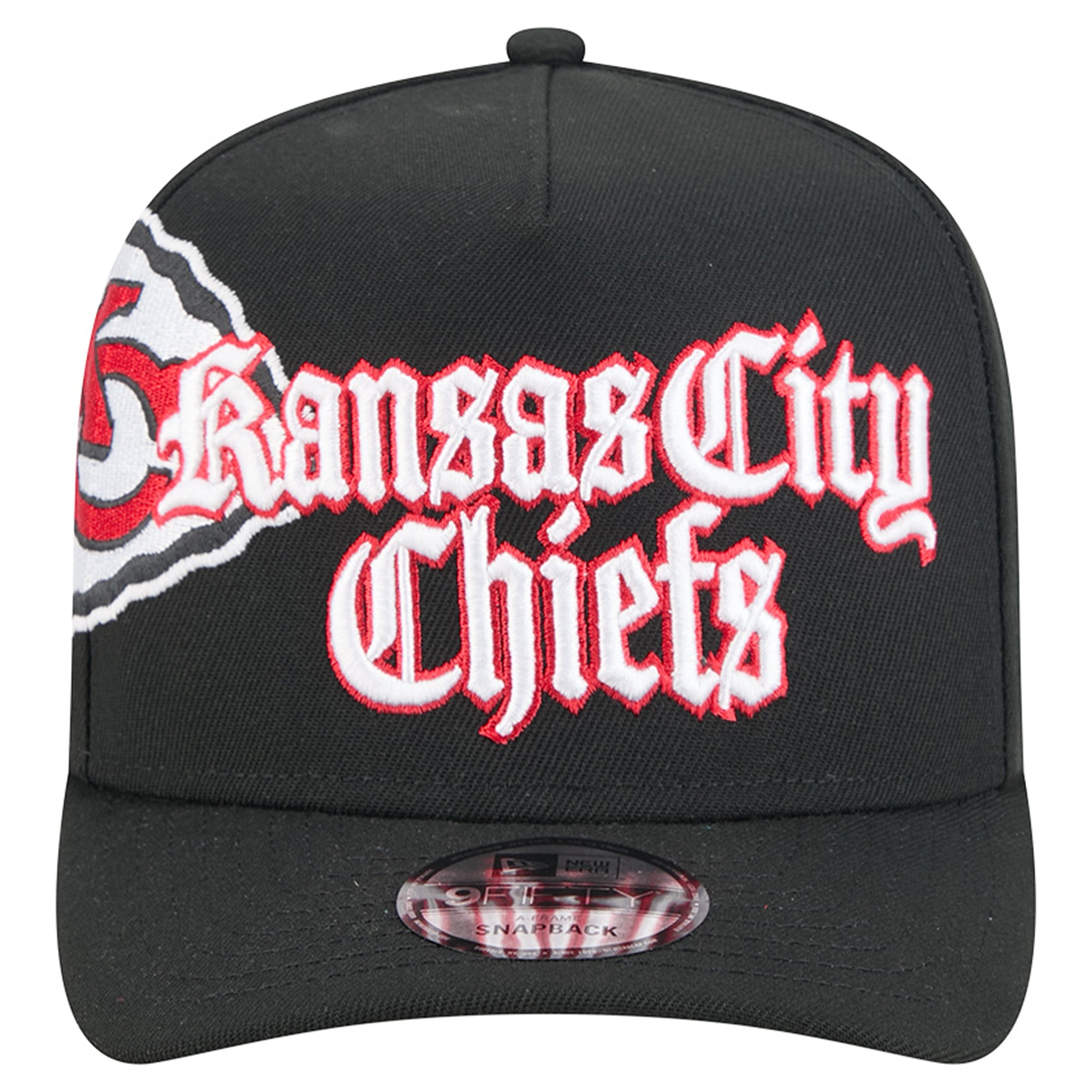Men's New Era Black Kansas City Chiefs Proud A-Frame 9FIFTY Snapback Hat