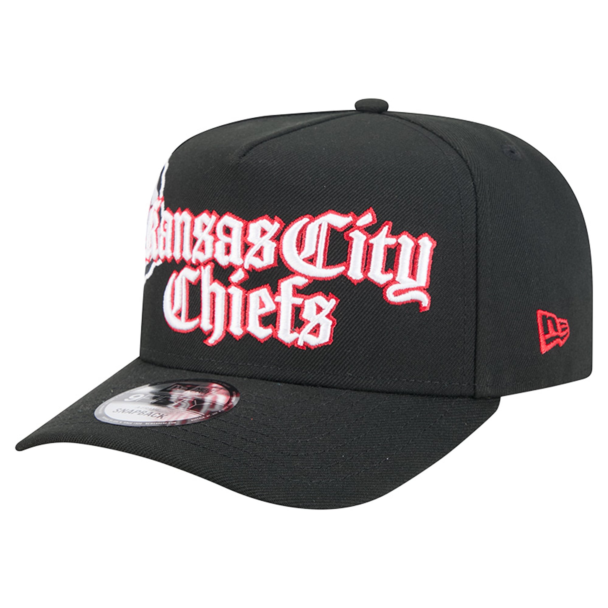 Men's New Era Black Kansas City Chiefs Proud A-Frame 9FIFTY Snapback Hat