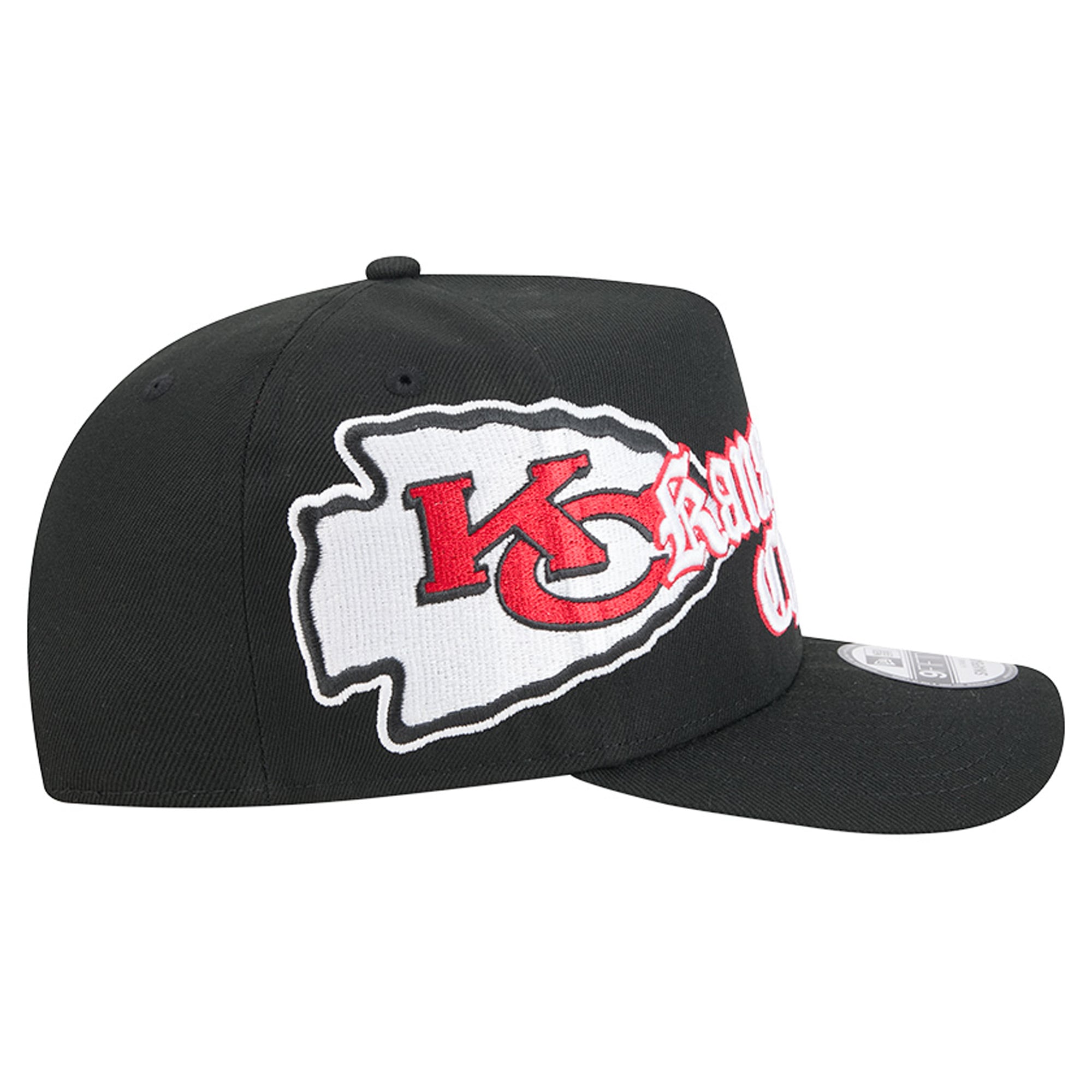 Men's New Era Black Kansas City Chiefs Proud A-Frame 9FIFTY Snapback Hat