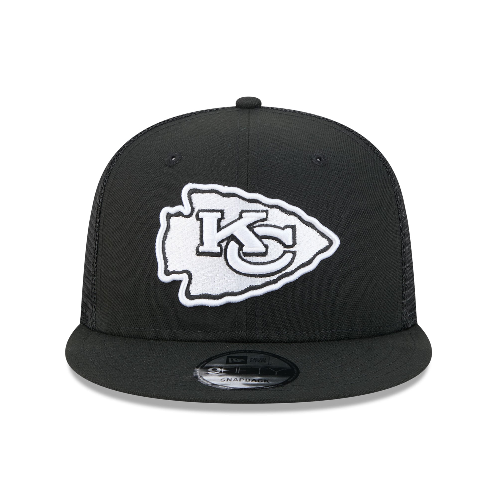 Casquette trucker New Era 9FIFTY noire et blanche Kansas City Chiefs pour homme
