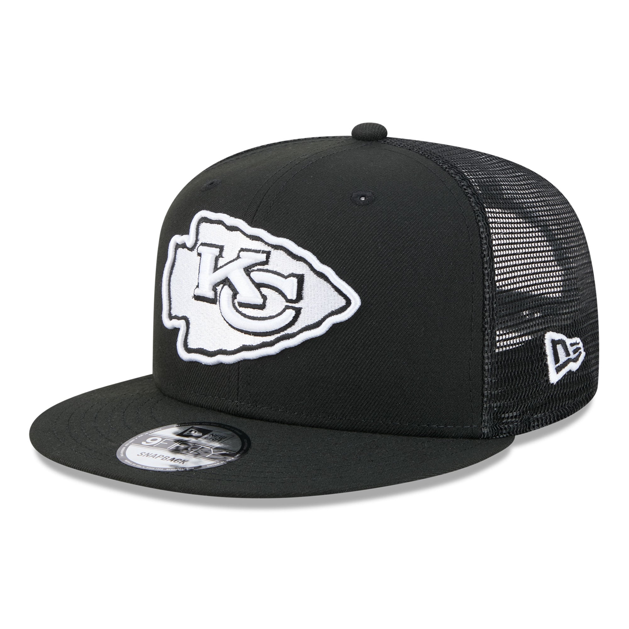 Casquette trucker New Era 9FIFTY noire et blanche Kansas City Chiefs pour homme