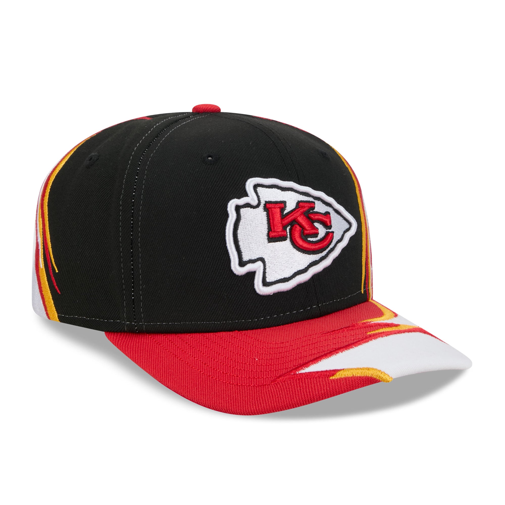 Men's New Era Black/White Kansas City Chiefs Fan 9SEVENTY Adjustable Hat