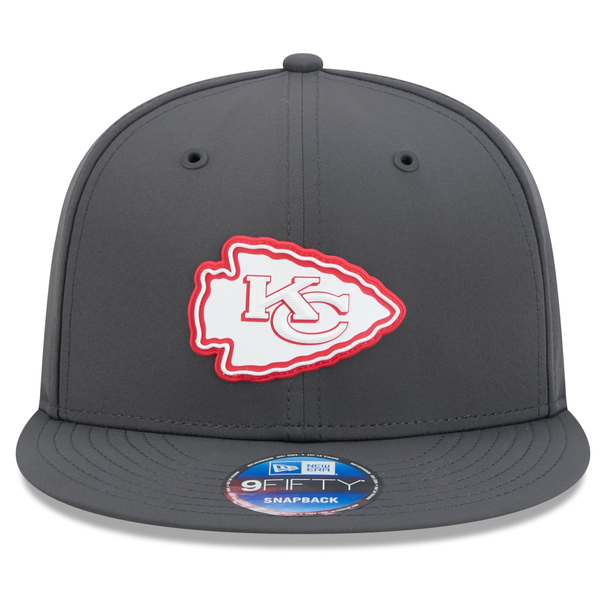 Casquette snapback New Era 9FIFTY pour homme, couleur anthracite, Kansas City Chiefs, édition spéciale 2026, idéale pour les temps froids.