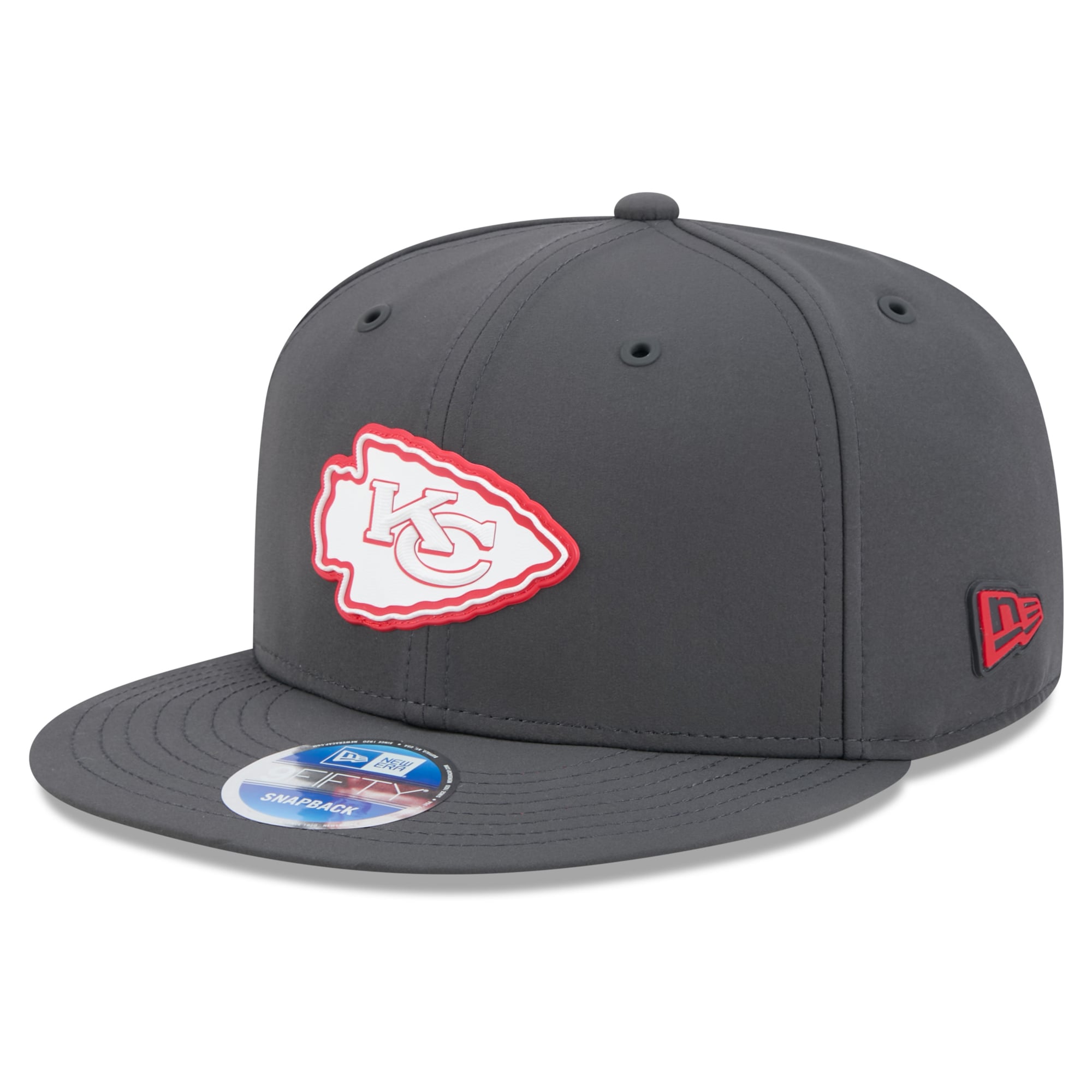 Casquette snapback New Era 9FIFTY pour homme, couleur anthracite, Kansas City Chiefs, édition spéciale 2026, idéale pour les temps froids.