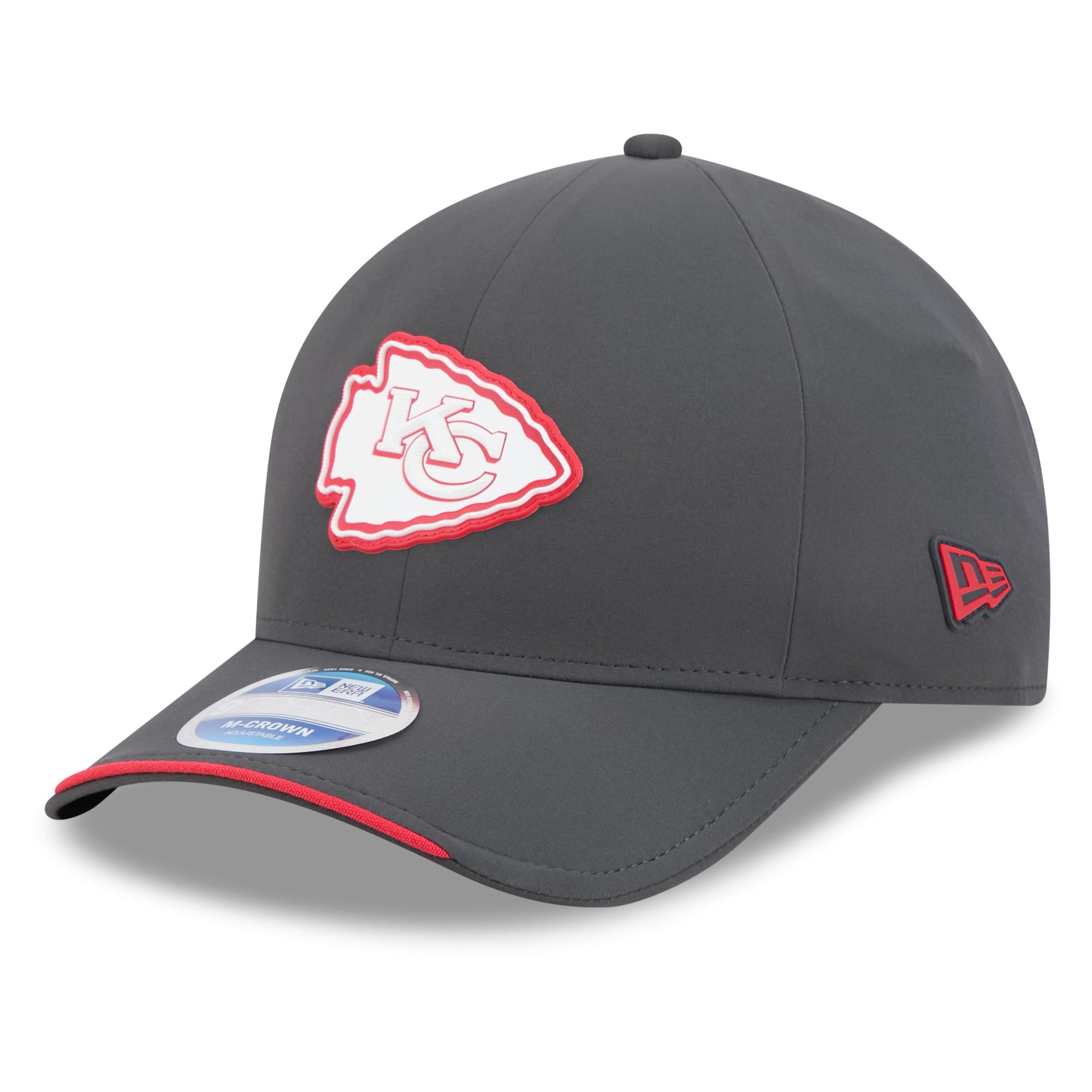 Casquette ajustable New Era 9FORTY M-Crown Kansas City Chiefs 2026 Sideline pour homme, couleur anthracite