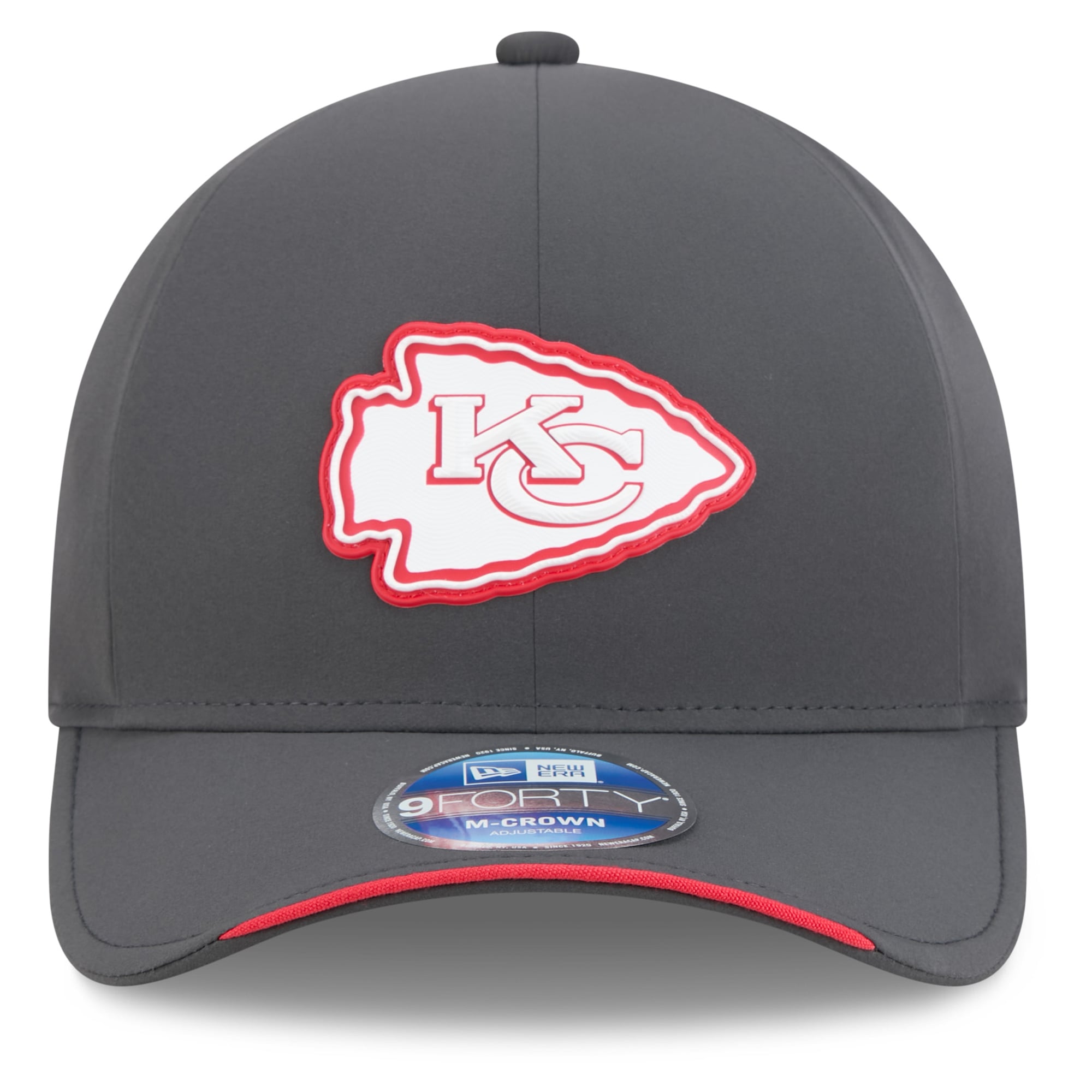 Casquette ajustable New Era 9FORTY M-Crown Kansas City Chiefs 2026 Sideline pour homme, couleur anthracite