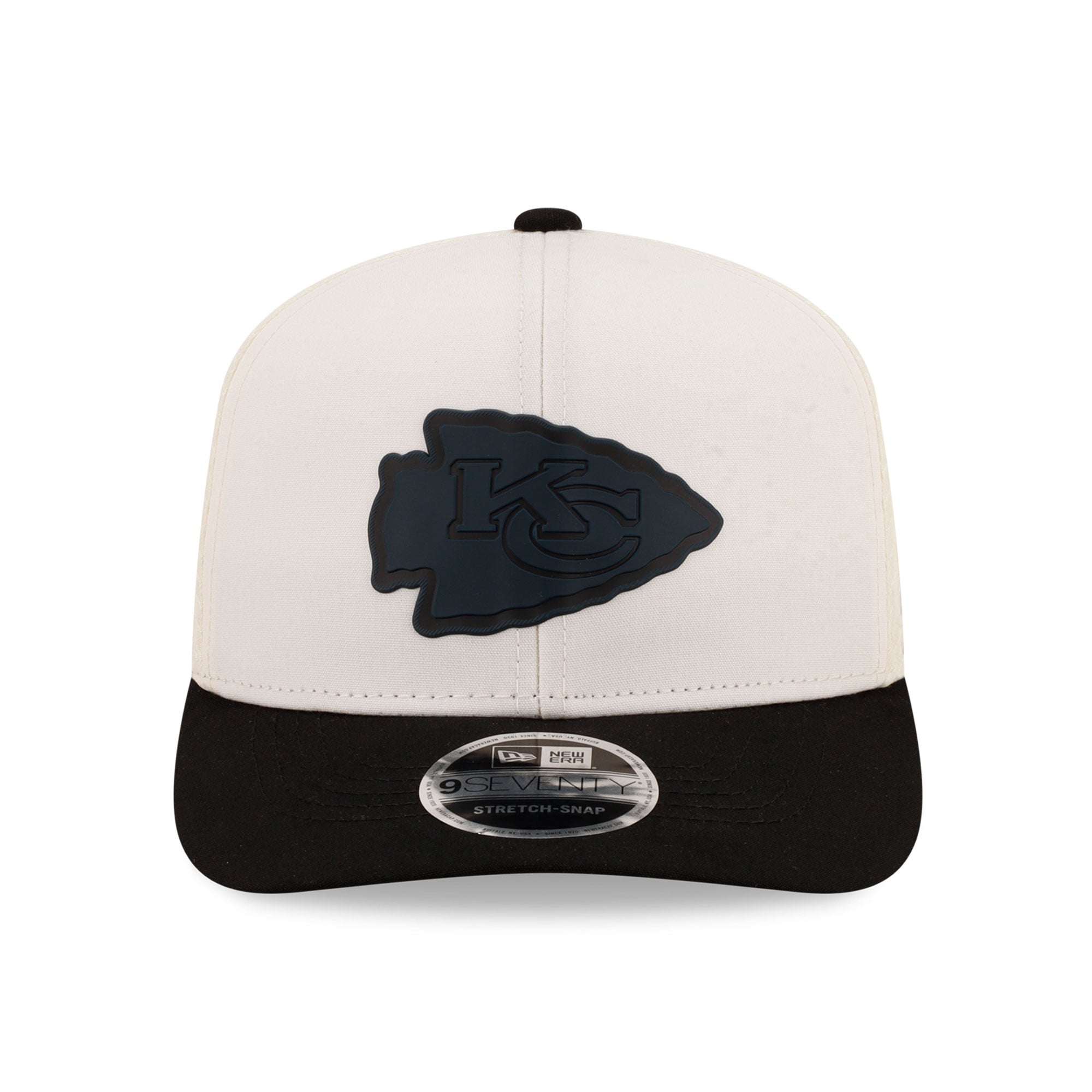 Casquette ajustable New Era 9SEVENTY crème/noir Kansas City Chiefs pour homme