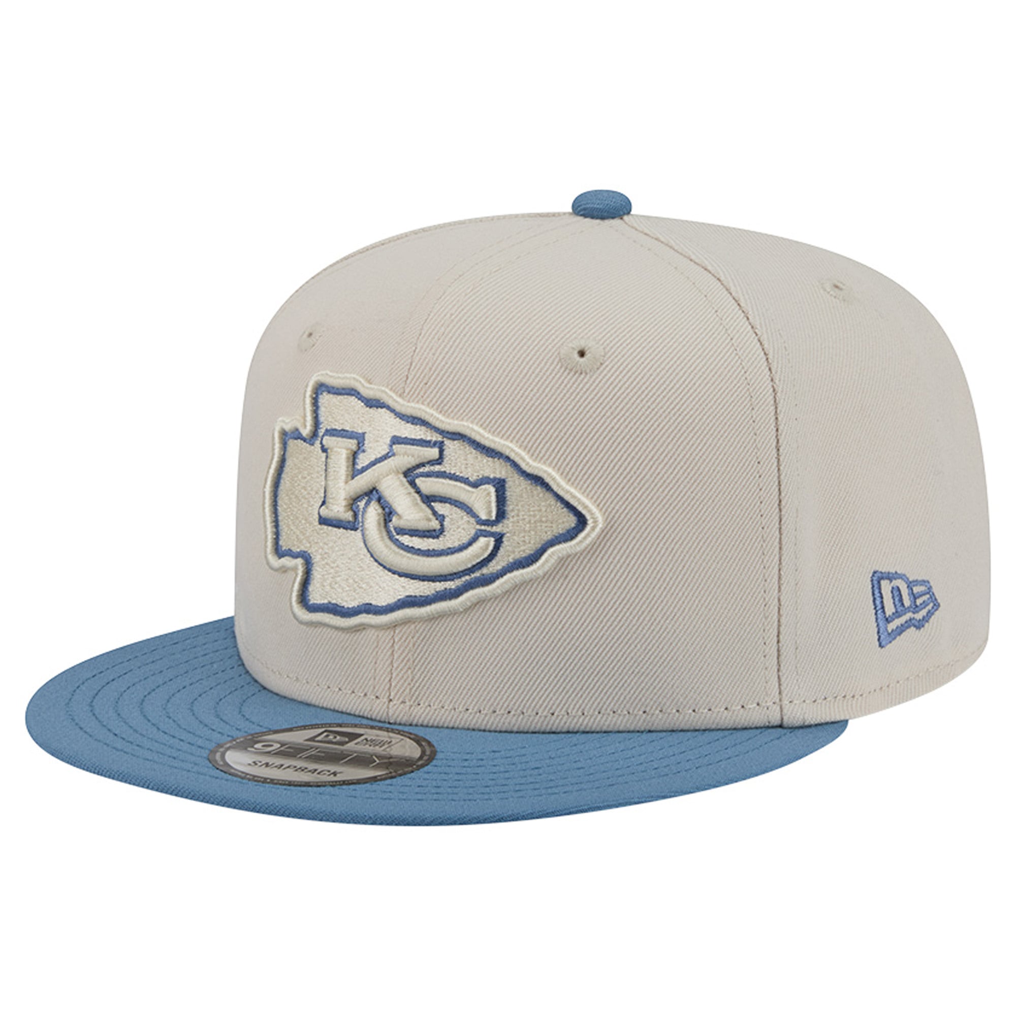 Casquette snapback New Era 9FIFTY bicolore crème/bleue Kansas City Chiefs pour homme