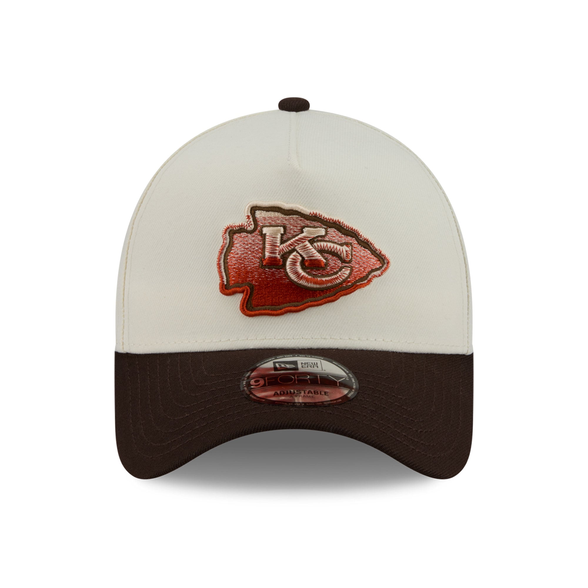 Men's New Era Cream/Brown Kansas City Chiefs Pumpkin Spice A-Frame 9FORTY Adjustable Hat