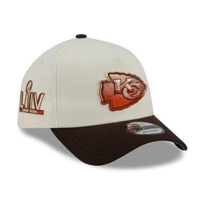Kansas City Chiefs New Era Pumpkin Spice A-Frame 9FORTY Adjustable Hat - Cream/Brown