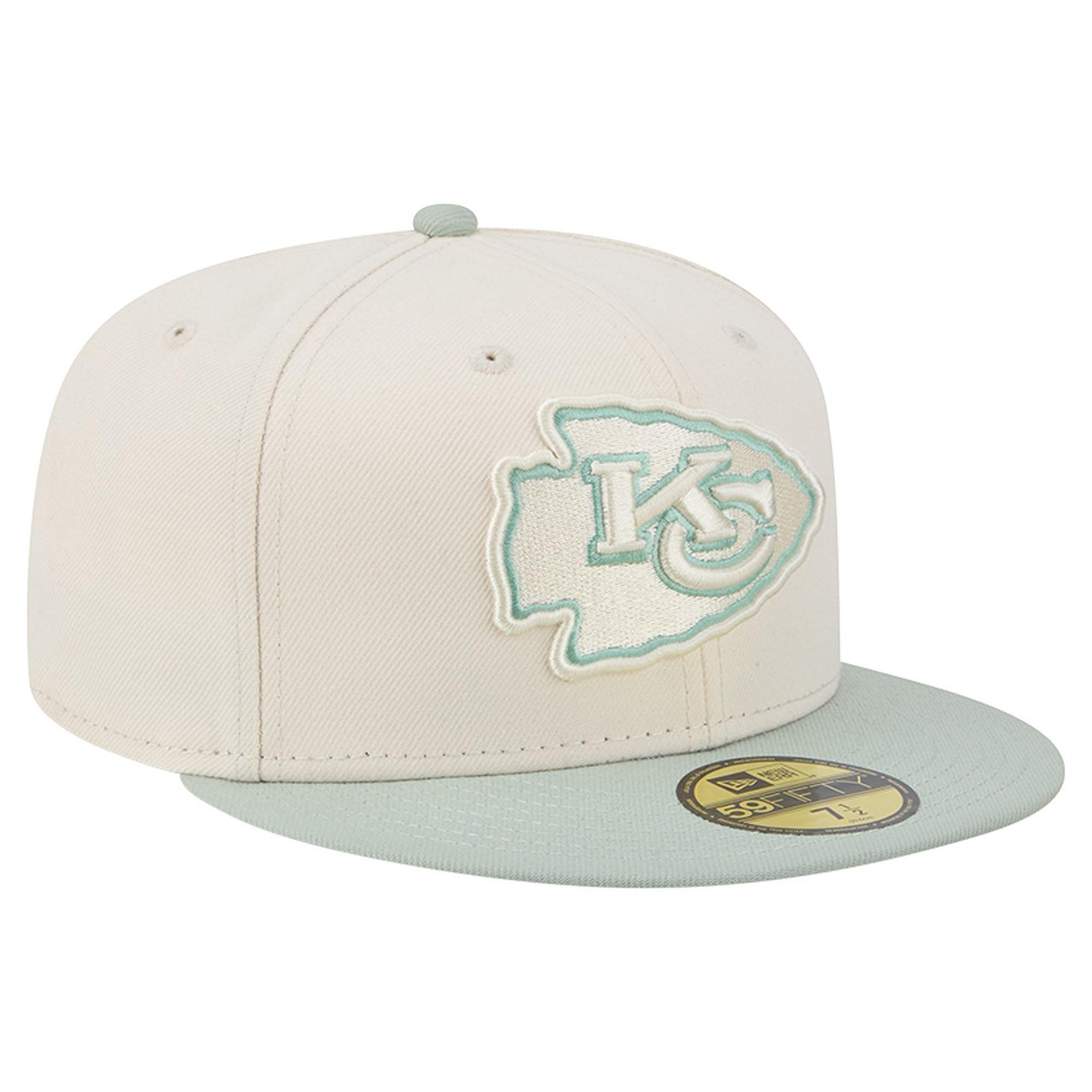Casquette ajustée New Era 59FIFTY pour homme, coloris vert clair/olive, Kansas City Chiefs
