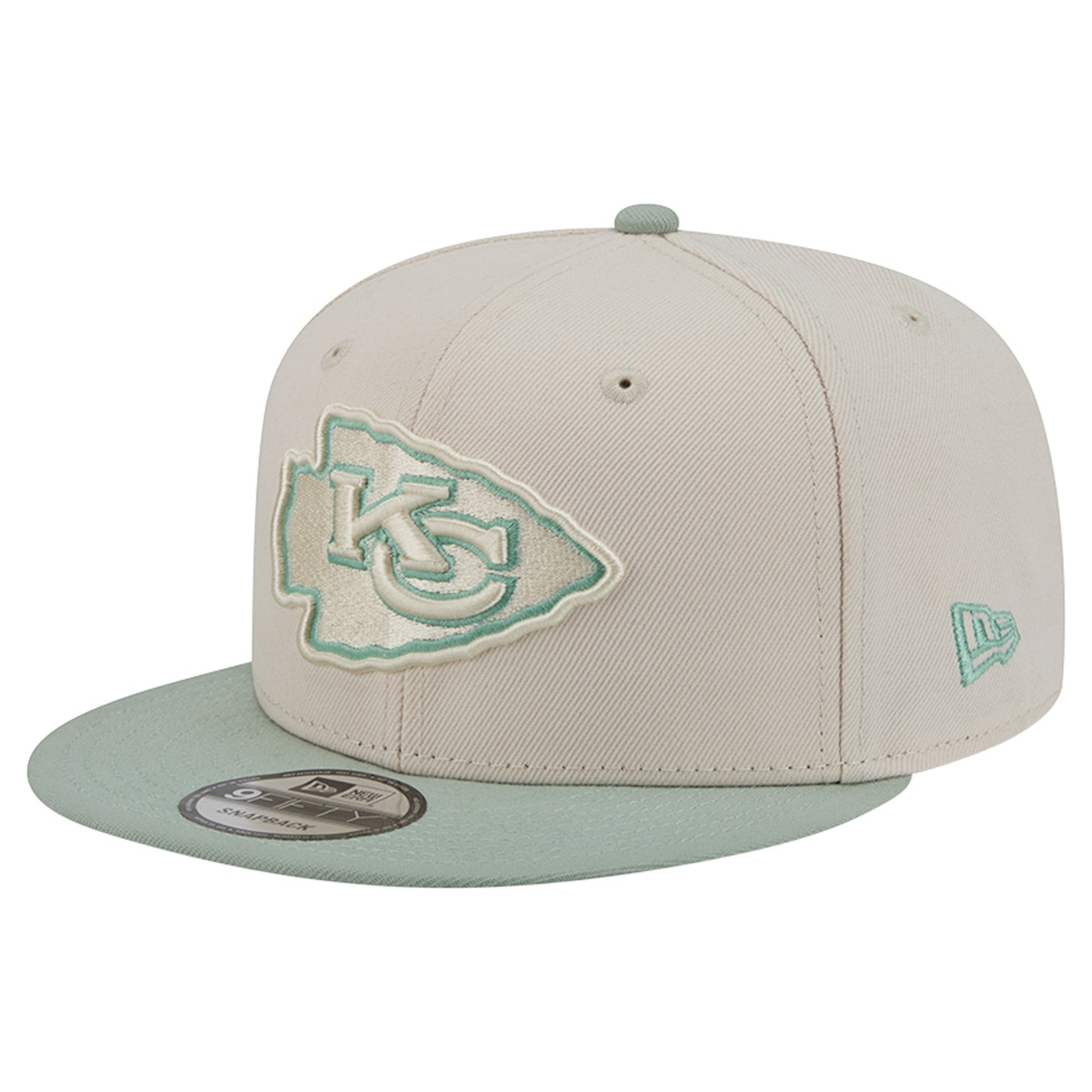Casquette snapback New Era 9FIFTY bicolore crème/vert clair Kansas City Chiefs pour homme