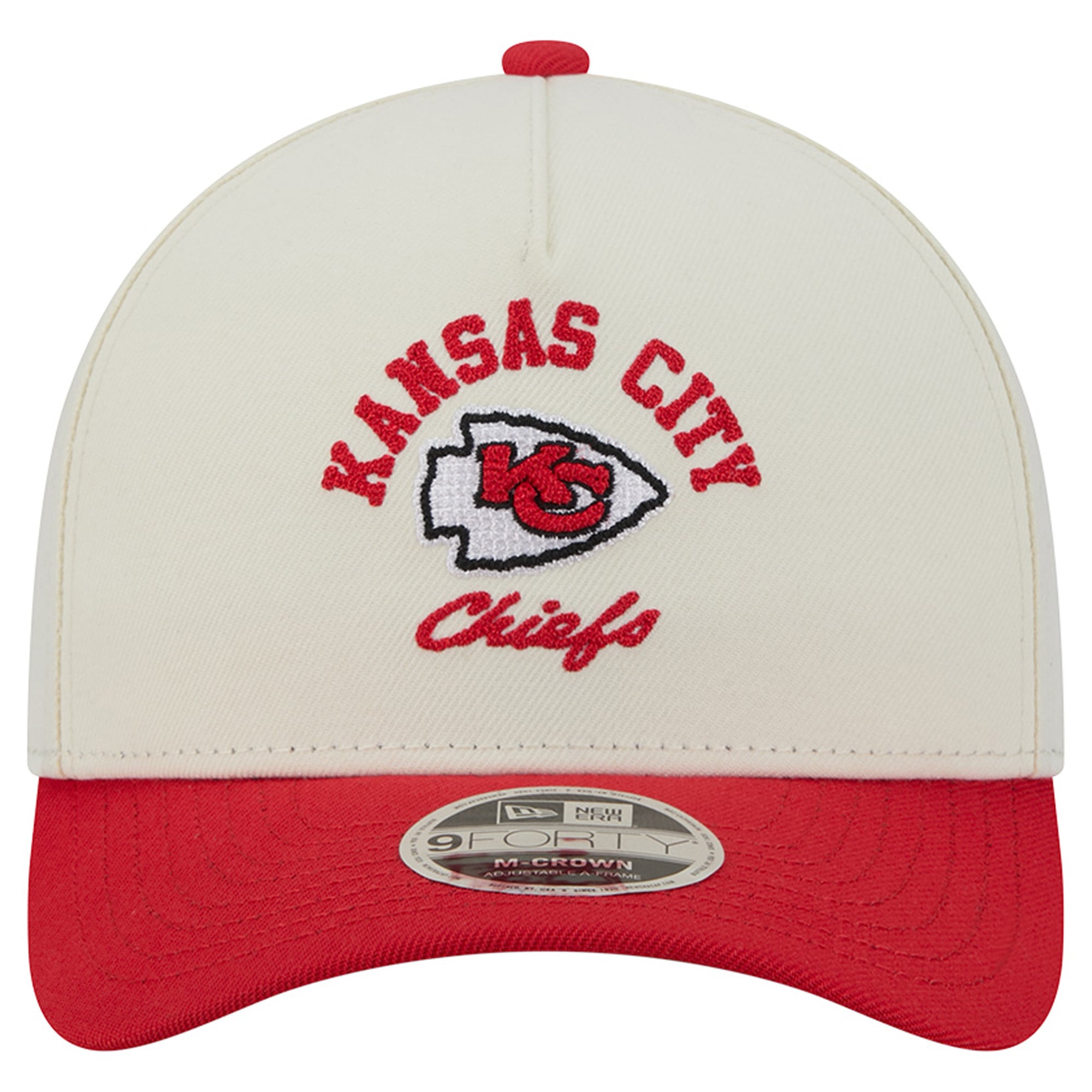 Casquette ajustable New Era crème/rouge Kansas City Chiefs Arch 9FORTY A-Frame M-Crown pour homme