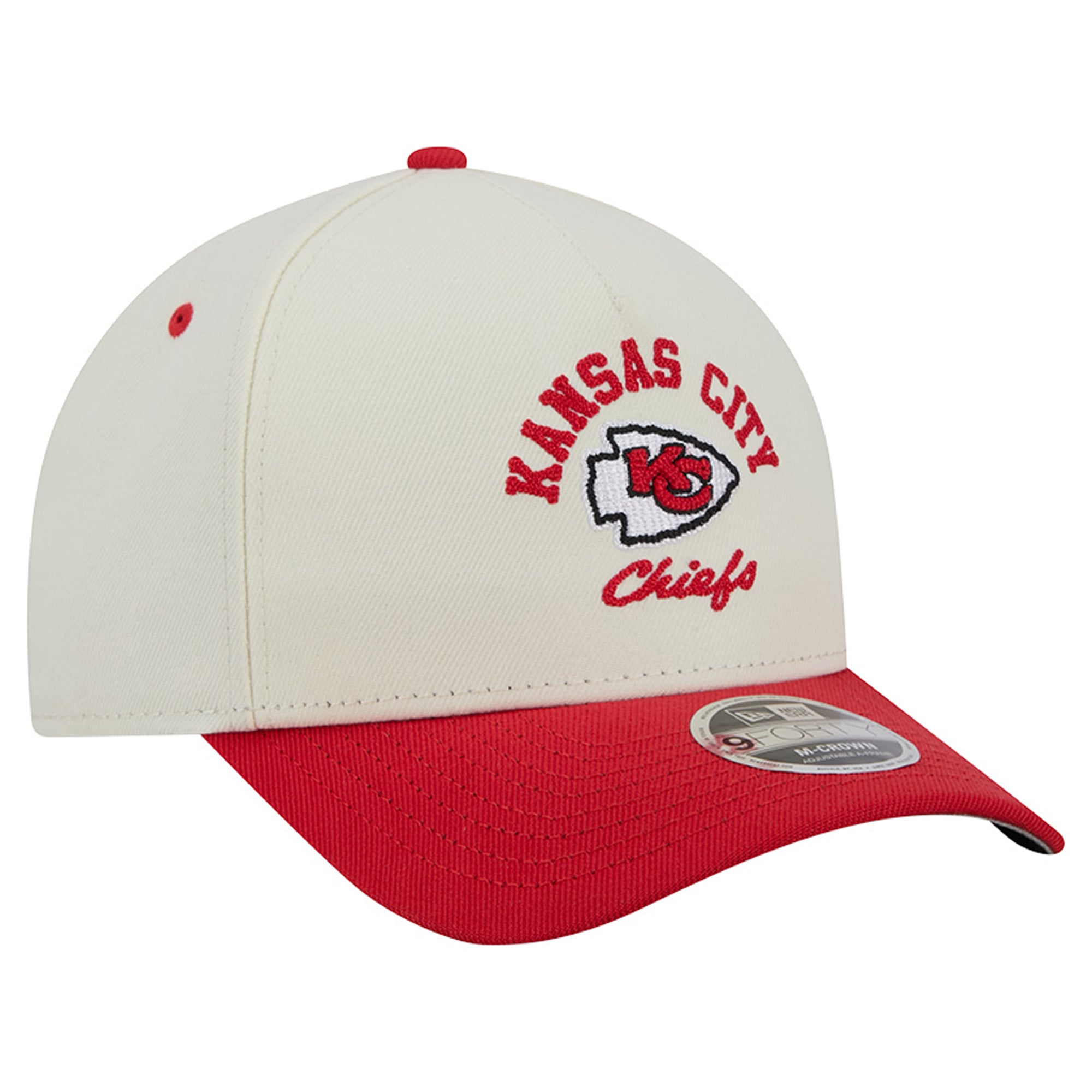 Casquette ajustable New Era crème/rouge Kansas City Chiefs Arch 9FORTY A-Frame M-Crown pour homme