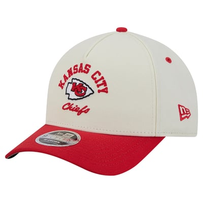 Kansas City Chiefs New Era Arch 9FORTY A-Frame M-Crown Adjustable Hat - Cream/Red