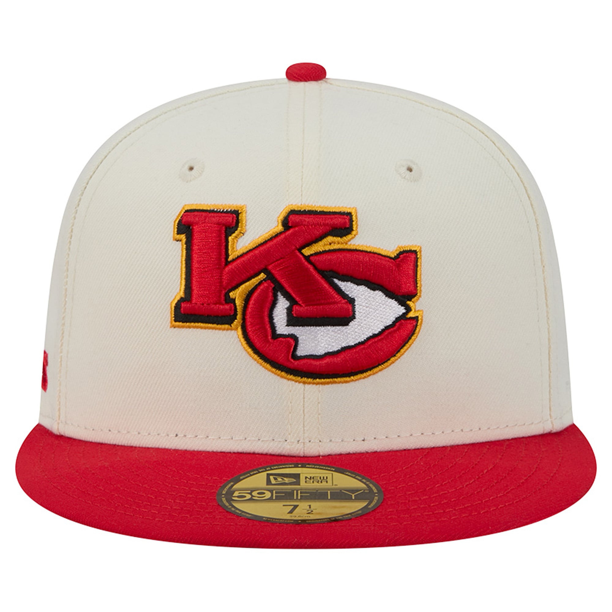 Men's New Era Cream/Red Kansas City Chiefs Deceptor 59FIFTY Fitted Hat