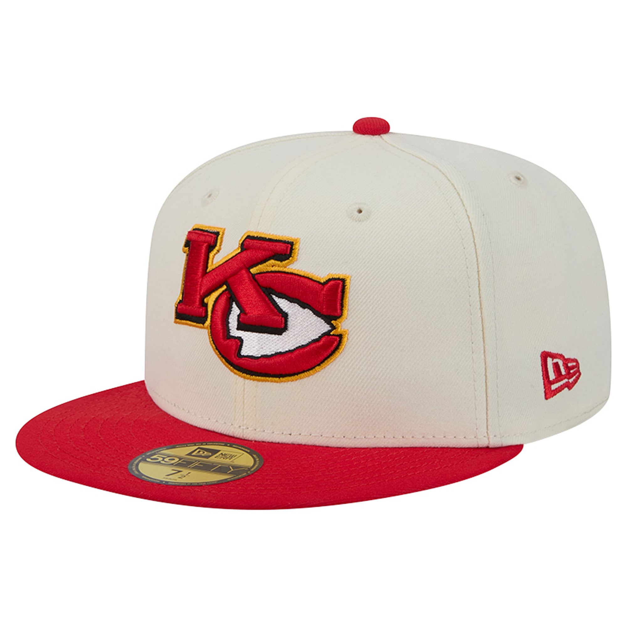 Men's New Era Cream/Red Kansas City Chiefs Deceptor 59FIFTY Fitted Hat