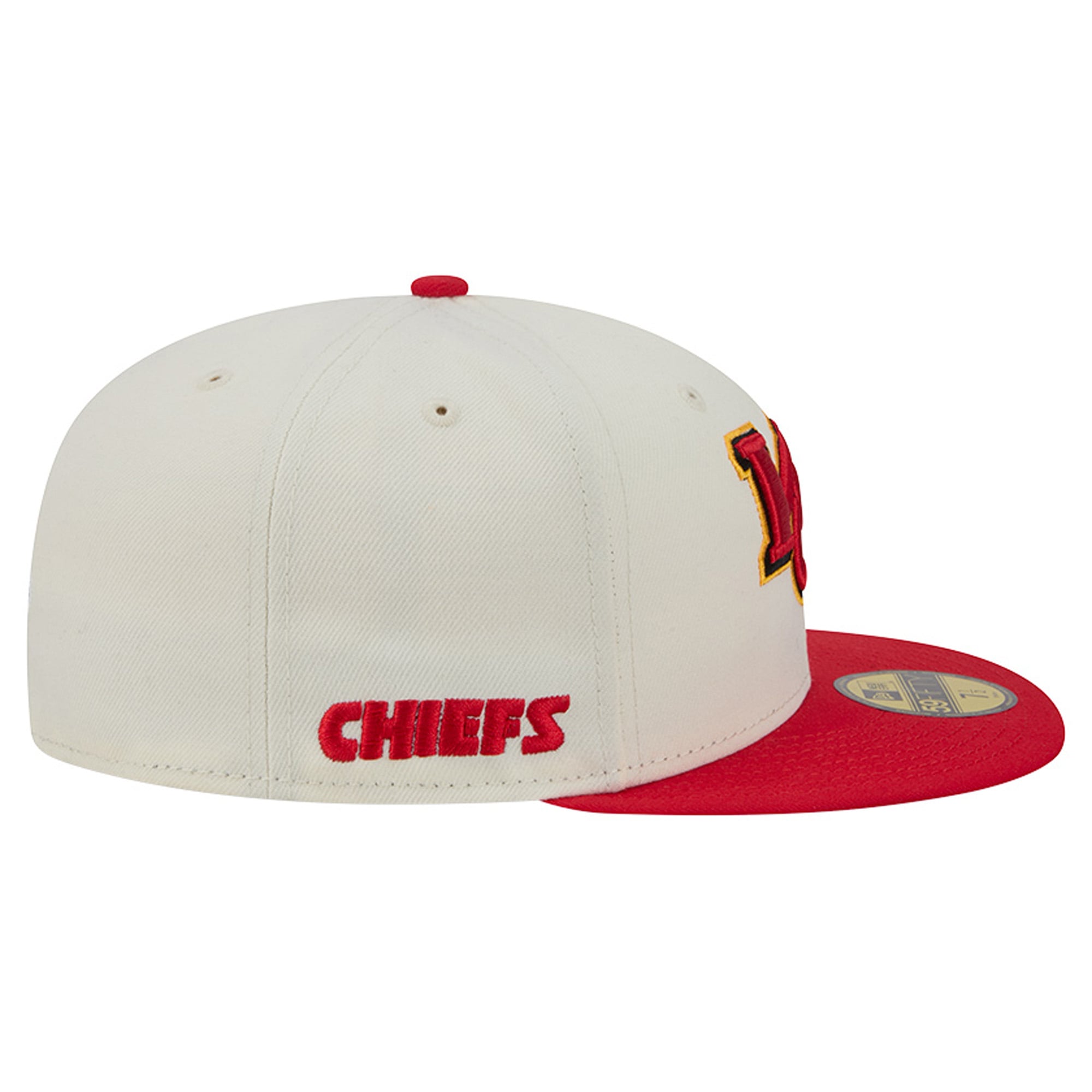 Men's New Era Cream/Red Kansas City Chiefs Deceptor 59FIFTY Fitted Hat