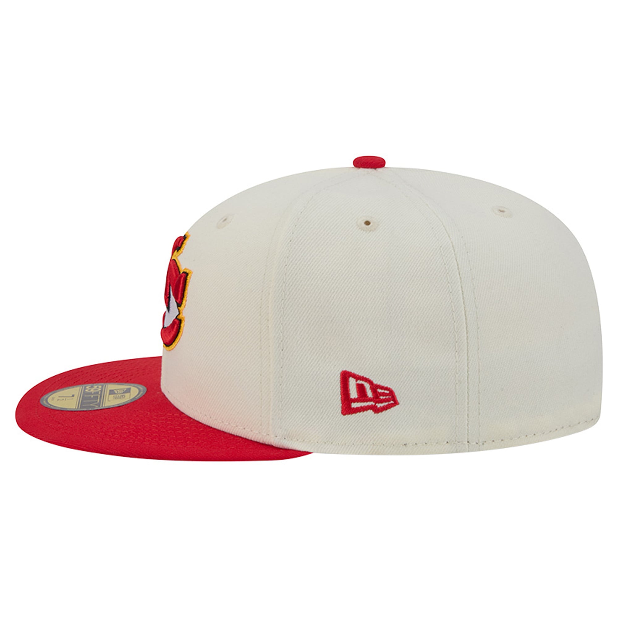Men's New Era Cream/Red Kansas City Chiefs Deceptor 59FIFTY Fitted Hat