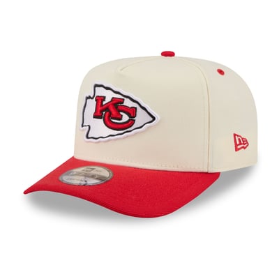 Kansas City Chiefs New Era Rear Wordmark A-Frame 9FIFTY Snapback Hat - Cream/Red