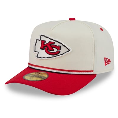 Kansas City Chiefs New Era Vintage A-Frame 59FIFTY Fitted Hat - Cream/Red