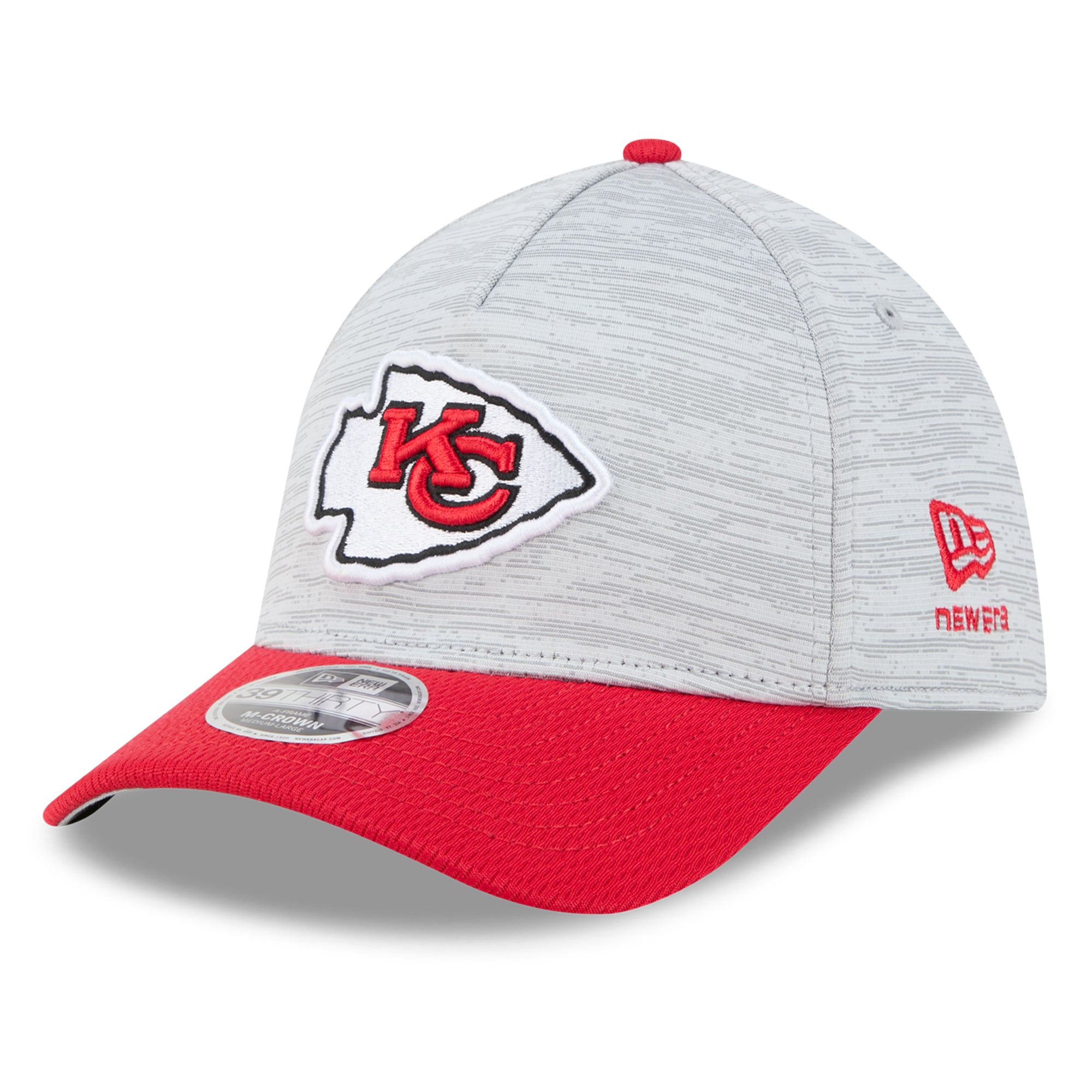 Casquette New Era Flex grise et rouge Kansas City Chiefs Tech M-Crown A-Frame 39THIRTY pour homme