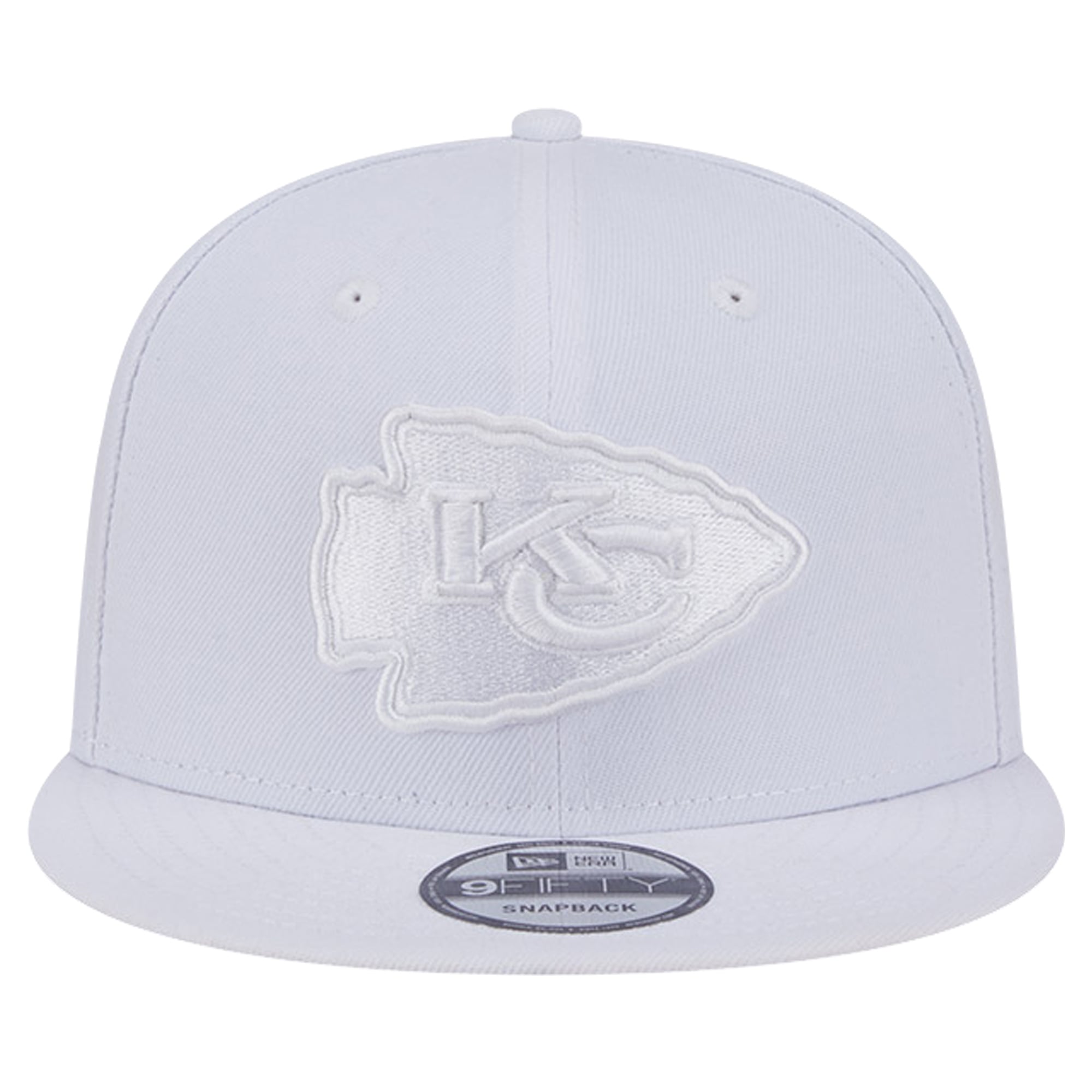 Casquette Snapback 9FIFTY Main Blanc sur Blanc des Chiefs de Kansas City New Era pour hommes