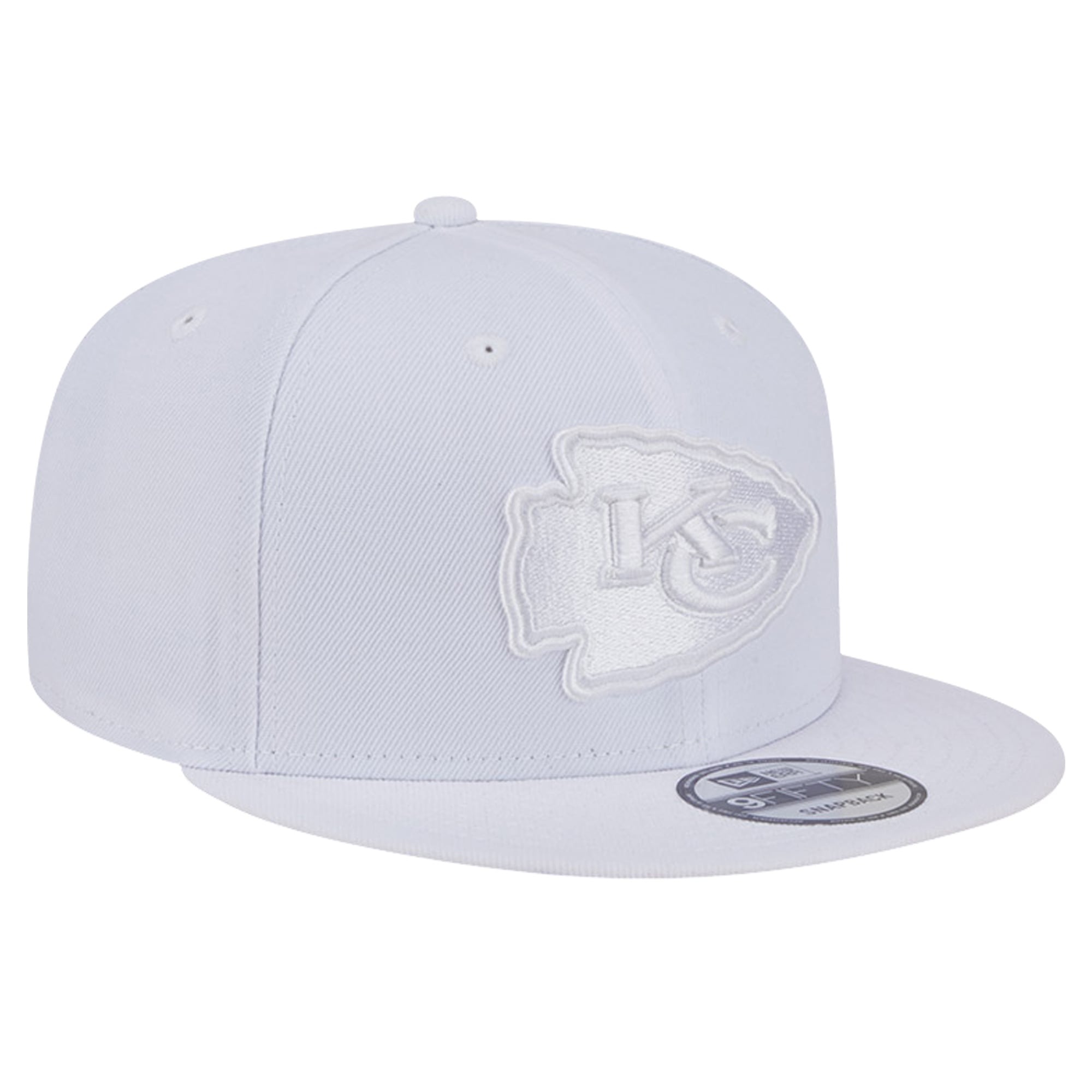Casquette Snapback 9FIFTY Main Blanc sur Blanc des Chiefs de Kansas City New Era pour hommes