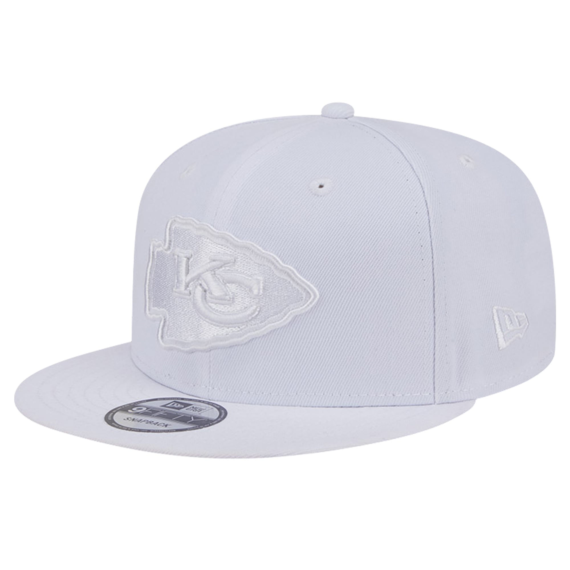 Casquette Snapback 9FIFTY Main Blanc sur Blanc des Chiefs de Kansas City New Era pour hommes