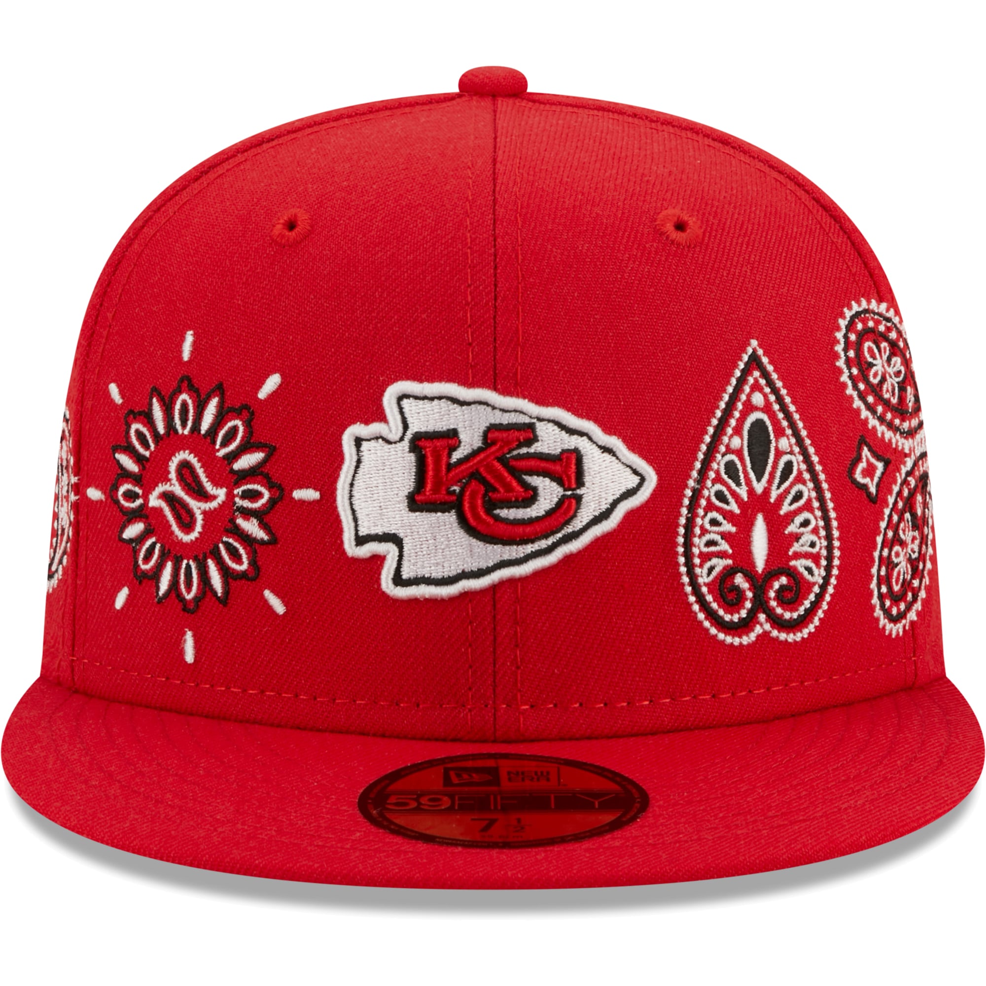 Men's New Era Red Kansas City Chiefs Bandana 59FIFTY - Fitted Hat