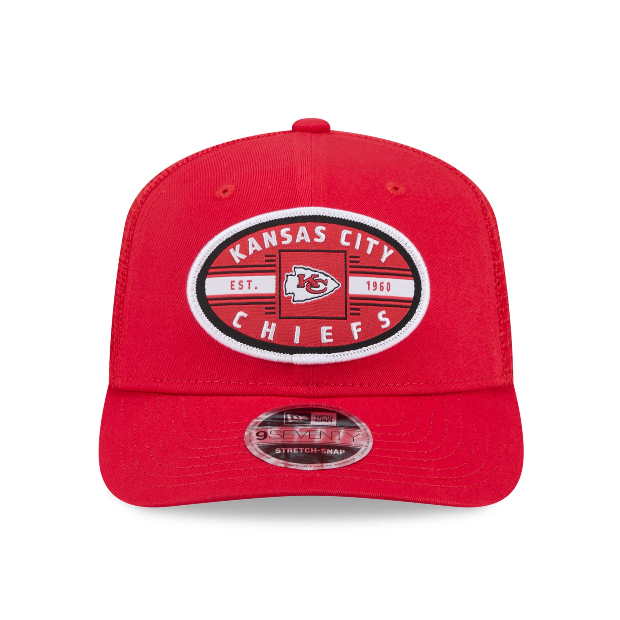 Casquette trucker New Era rouge Kansas City Chiefs Collegiate 9SEVENTY pour homme
