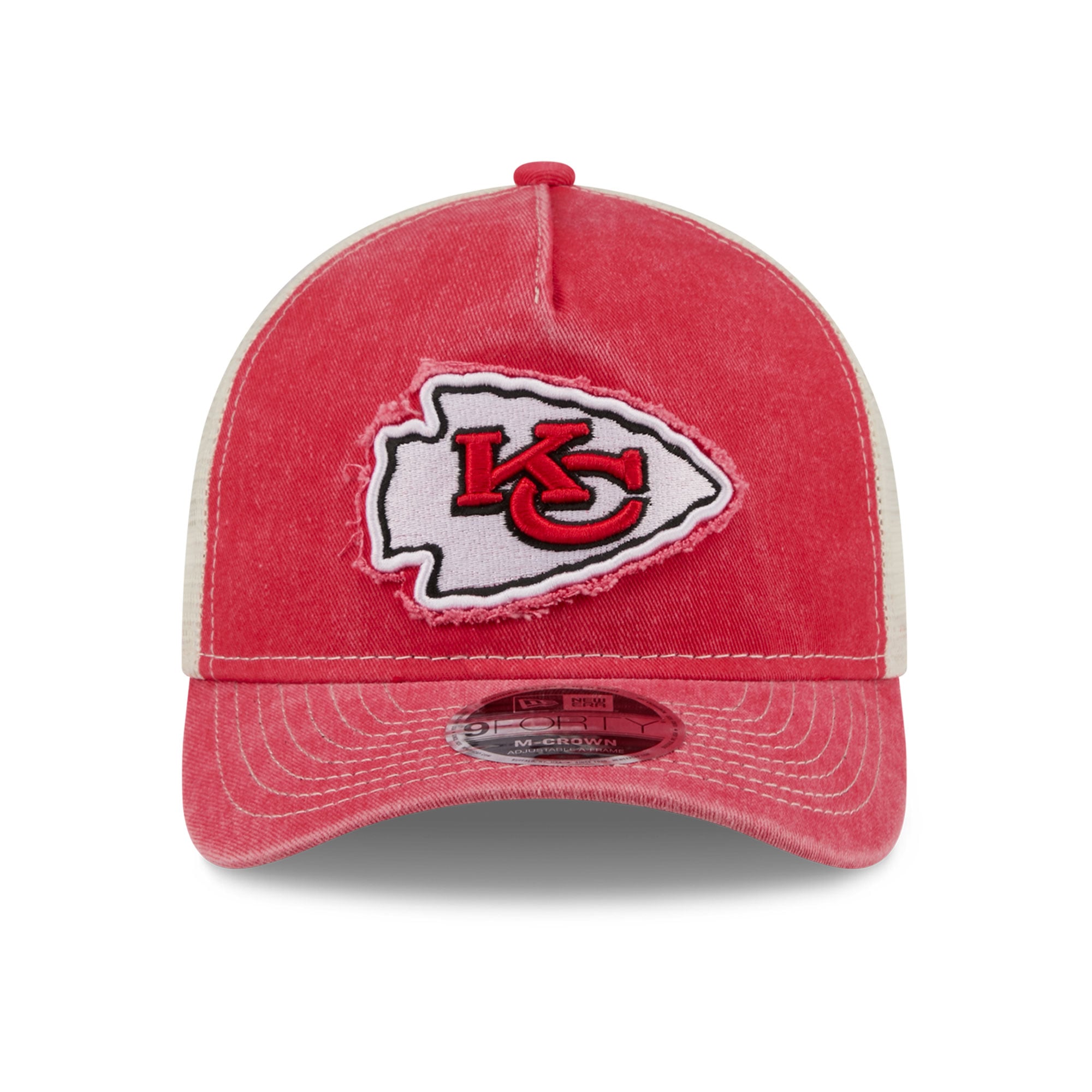 Casquette trucker ajustable New Era rouge Kansas City Chiefs 9FORTY pour homme